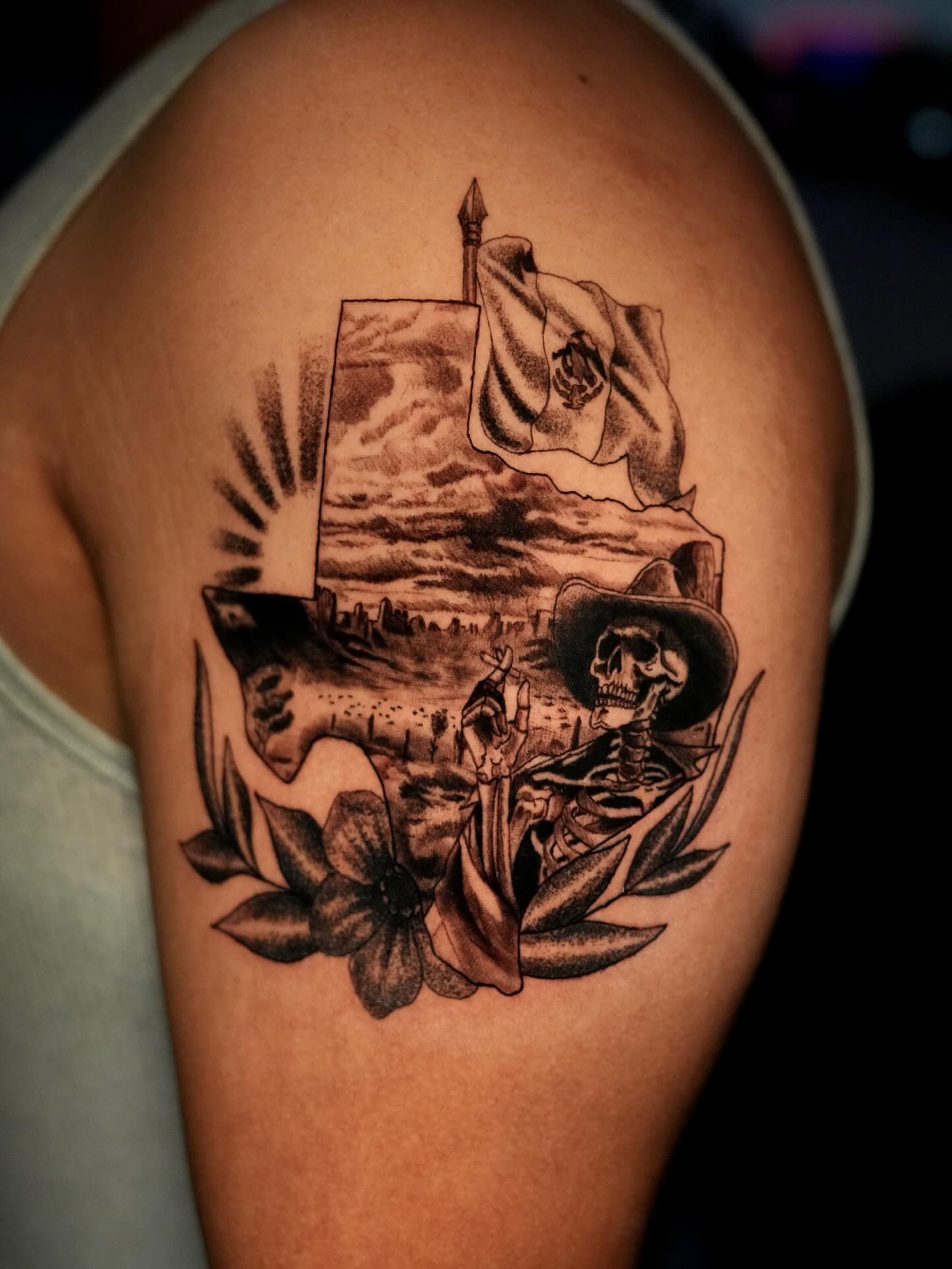 Tattoo by @jiinkytattoos — black_and_grey