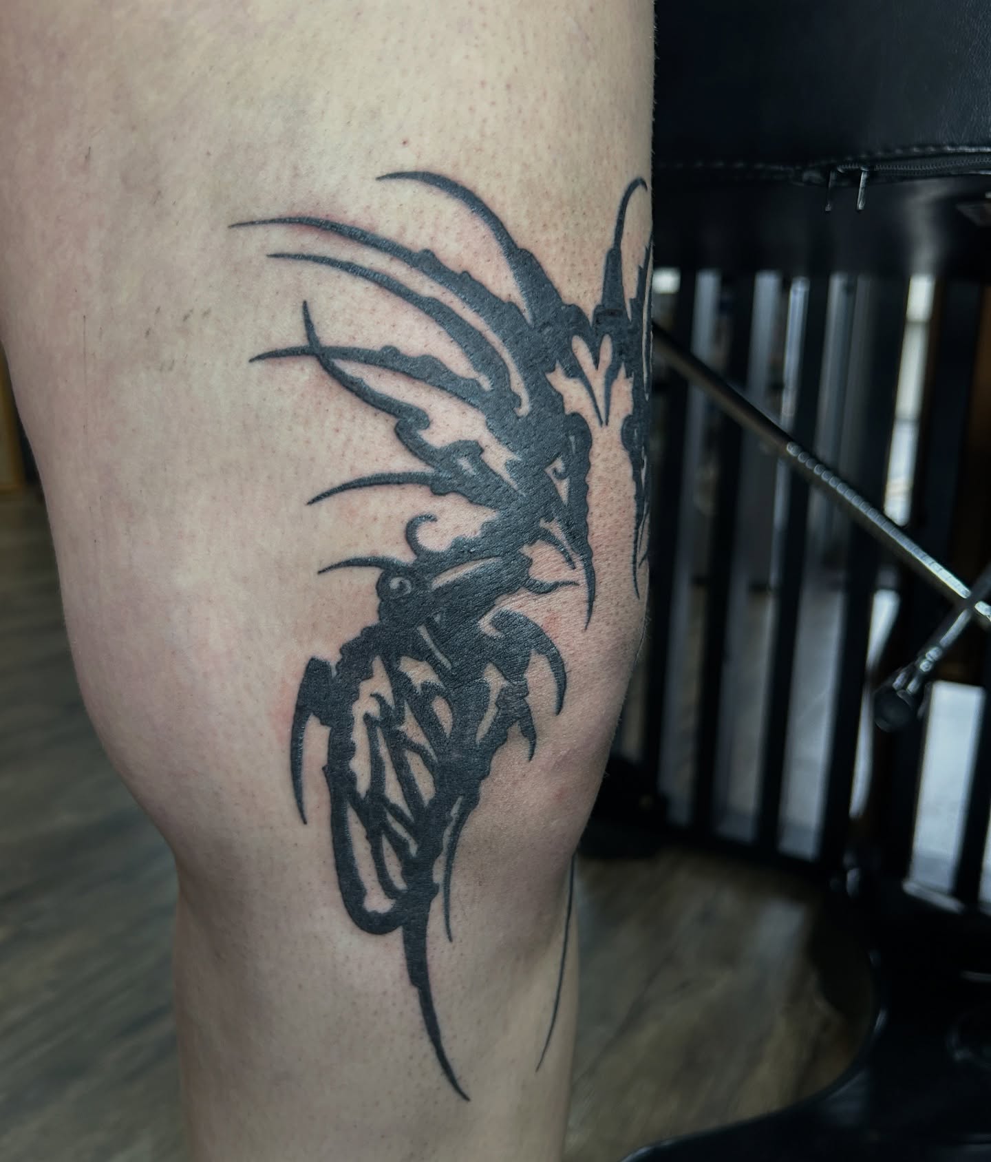 Tattoo by @dokkaebi_ink — black_and_grey