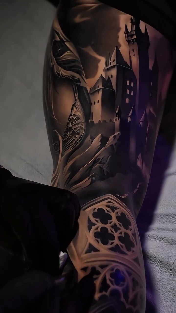 Tattoo by @nebesnuy_art — dark_realism, black_and_grey