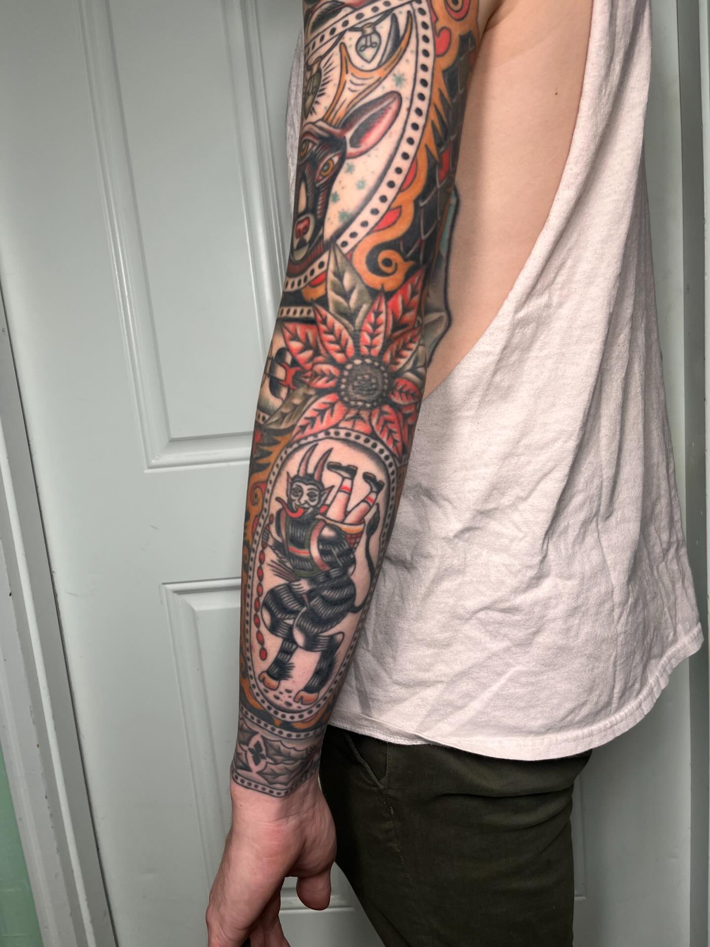 Martial artist American traditional tattoo on the forearm by Nicole💀, Salt Lake City, Utah