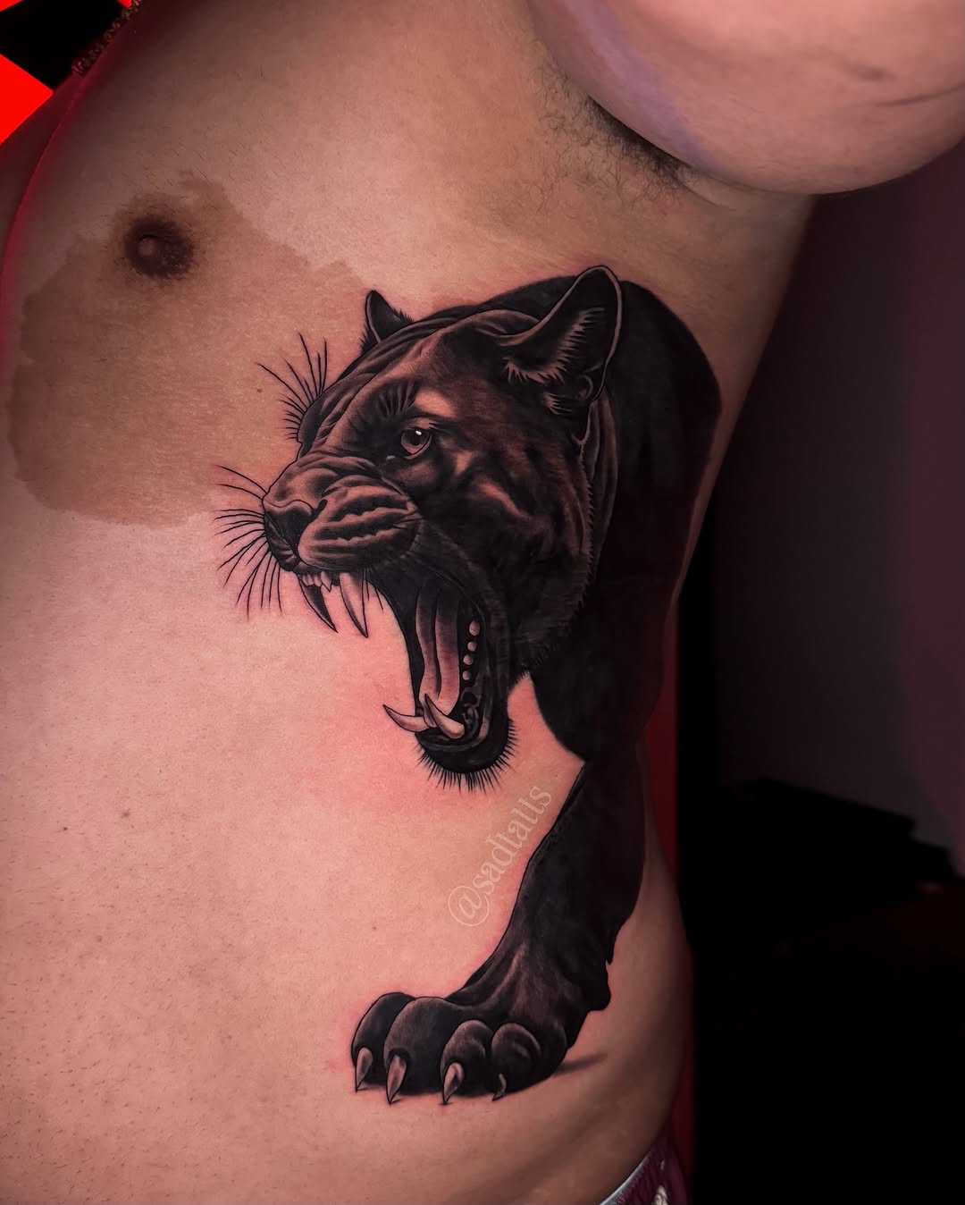 Tattoo by @sadtatts — realism, black_and_grey