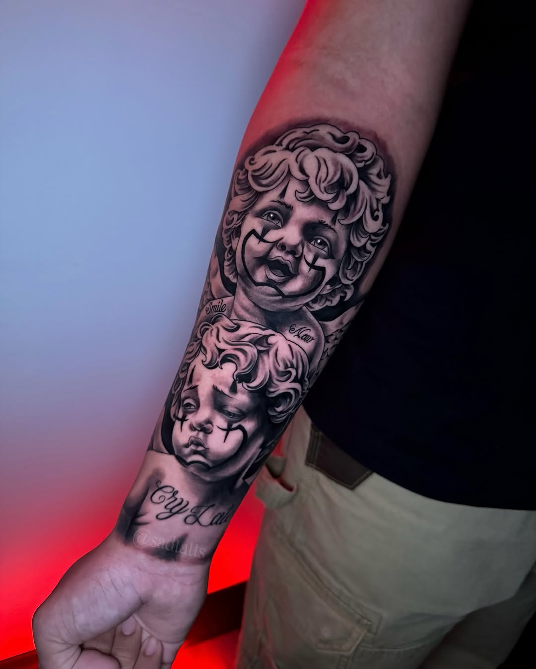 Tattoo by @sadtatts — black_and_grey, realism