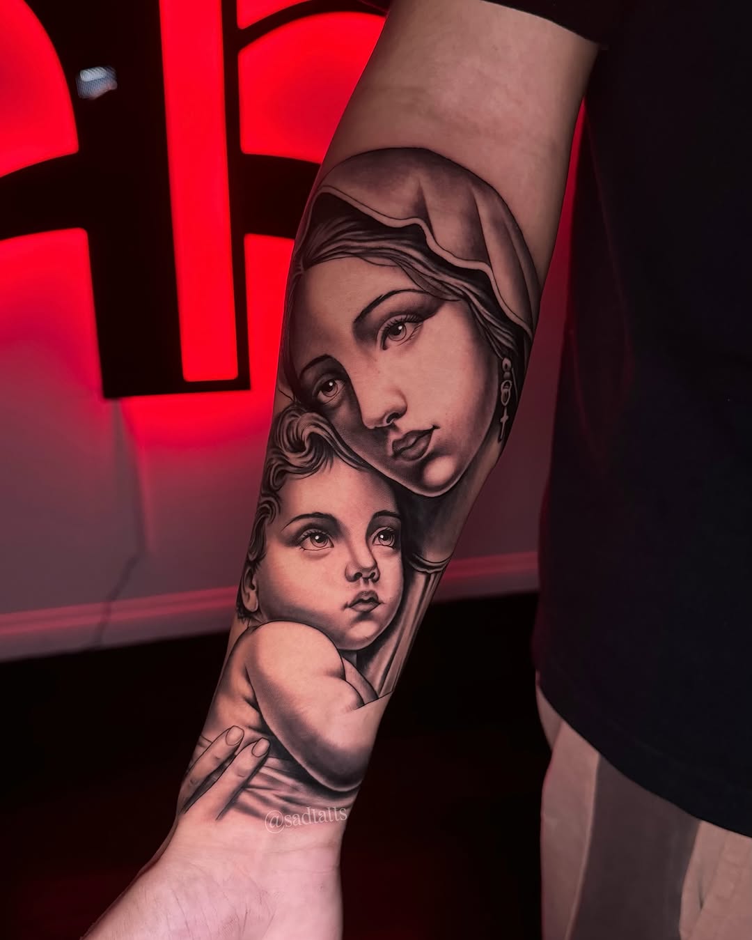 Tattoo by @sadtatts — realism, black_and_grey