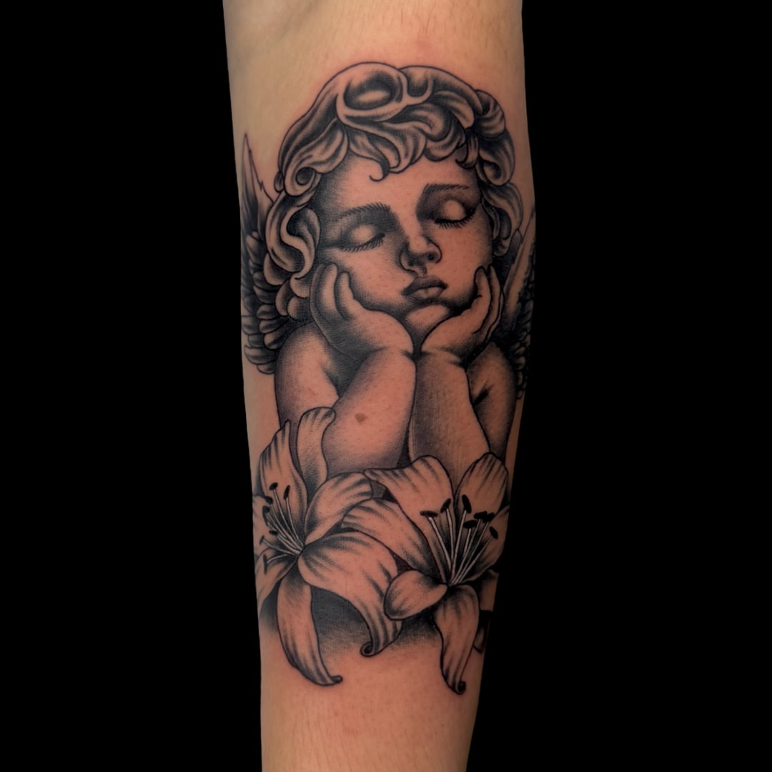 Tattoo by @tattooedbyvicc — black_and_grey, realism