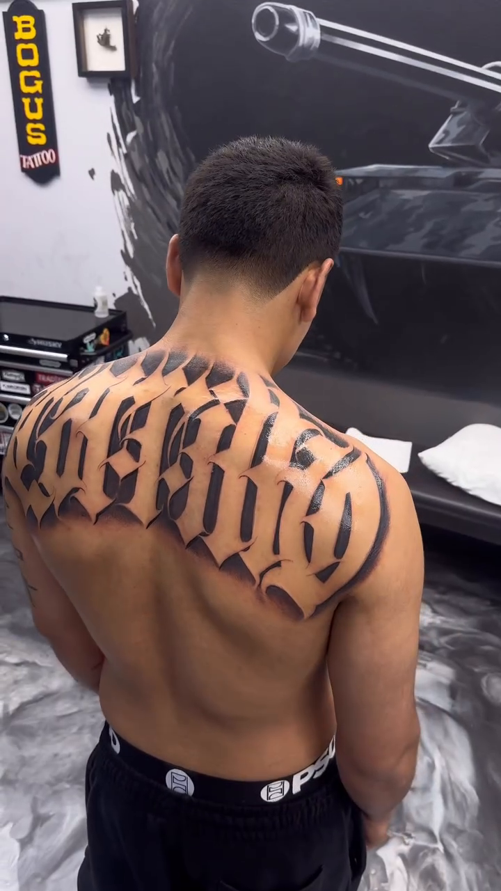 Tattoo by @ironeyestattoo — lettering_script, chicano