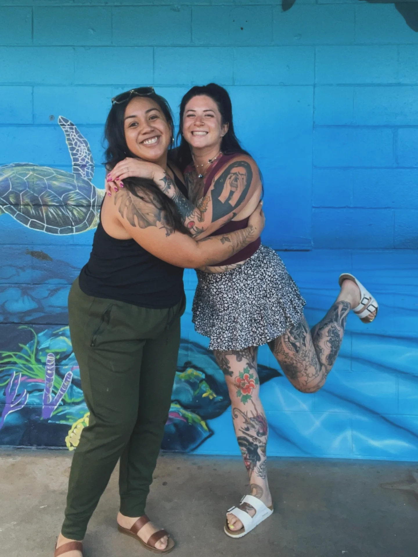 Tattooed legs American traditional tattoo on the leg by Angela Mukai