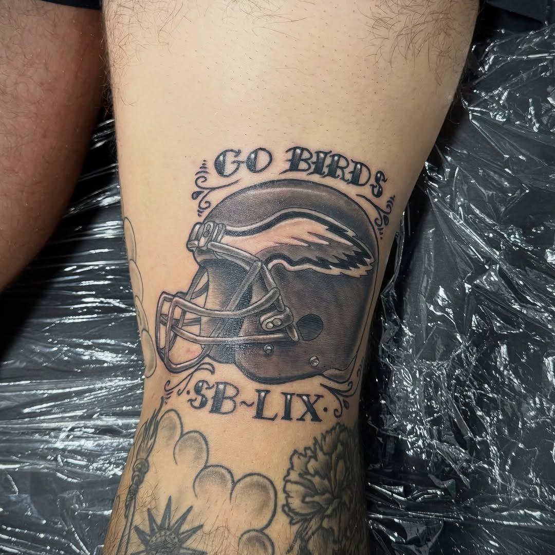 Tattoo by @oldfeatherfingers — black_and_grey, lettering_script