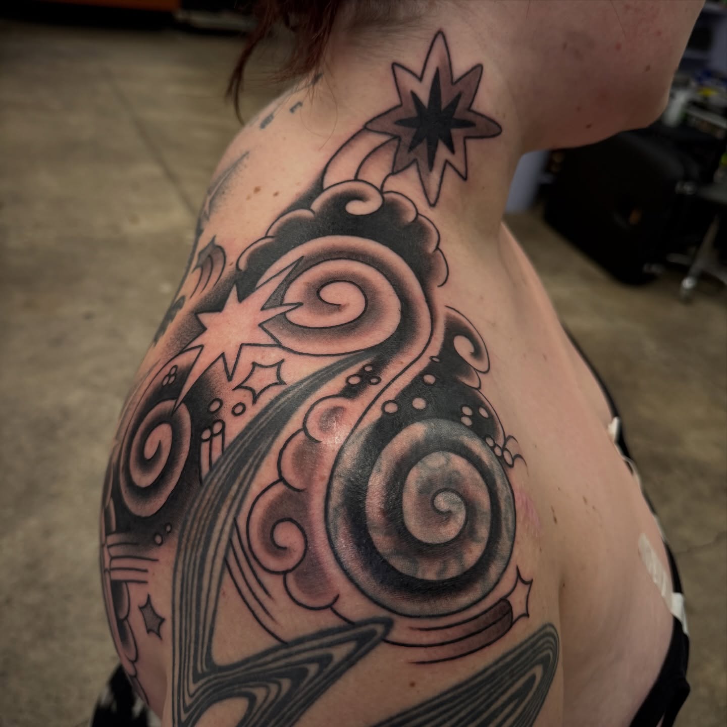 Tattoo by @rarespider — black_and_grey