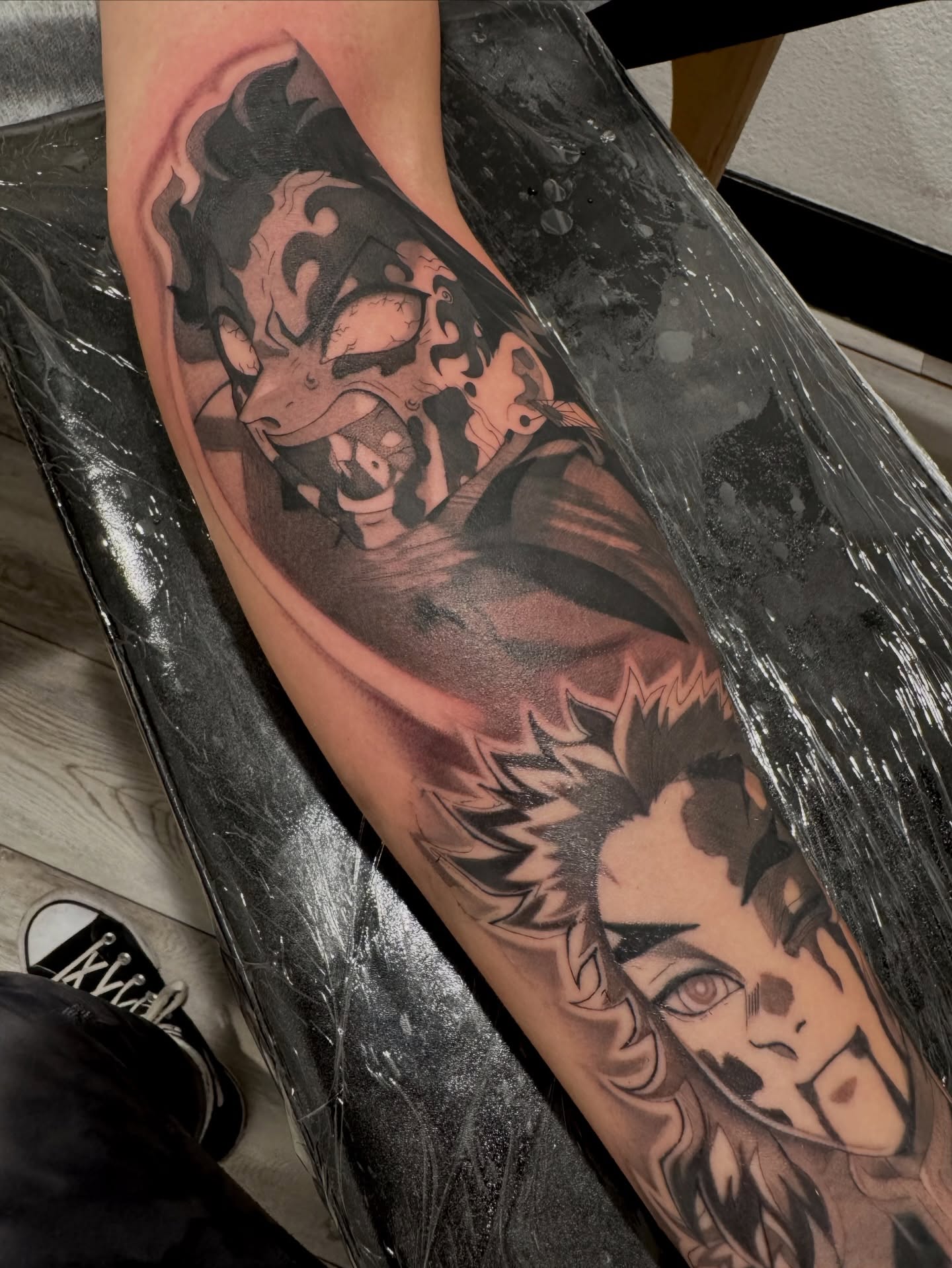 Anime character anime tattoo on the forearm by Austin Tattoo Artist, Austin, Texas