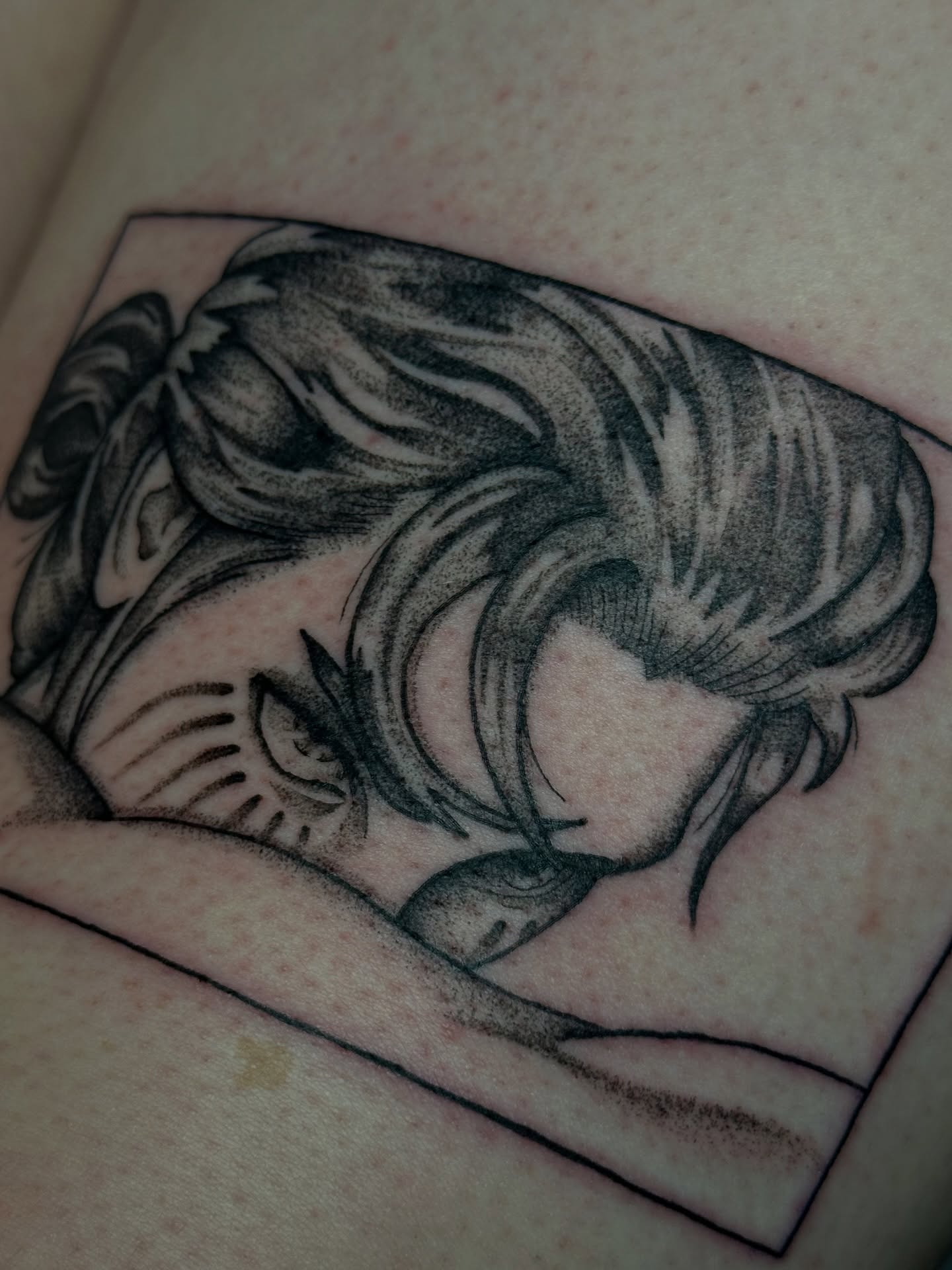 Woman sleeping black and grey tattoo on the chest by kennedy :) π±πΏ