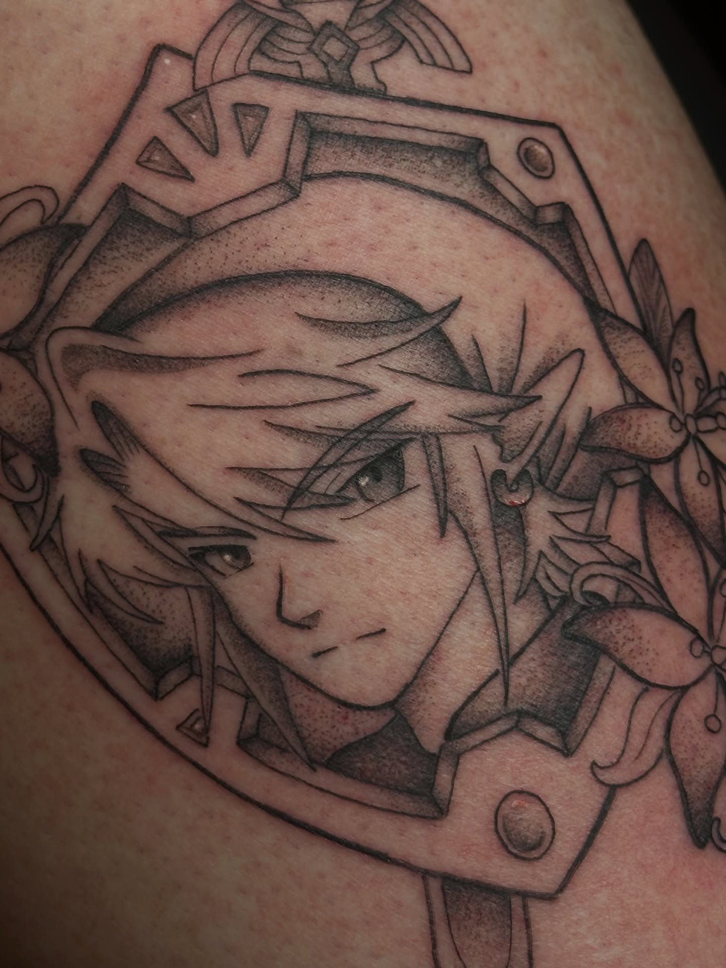 Link anime tattoo on the thigh by kennedy :) π±πΏ