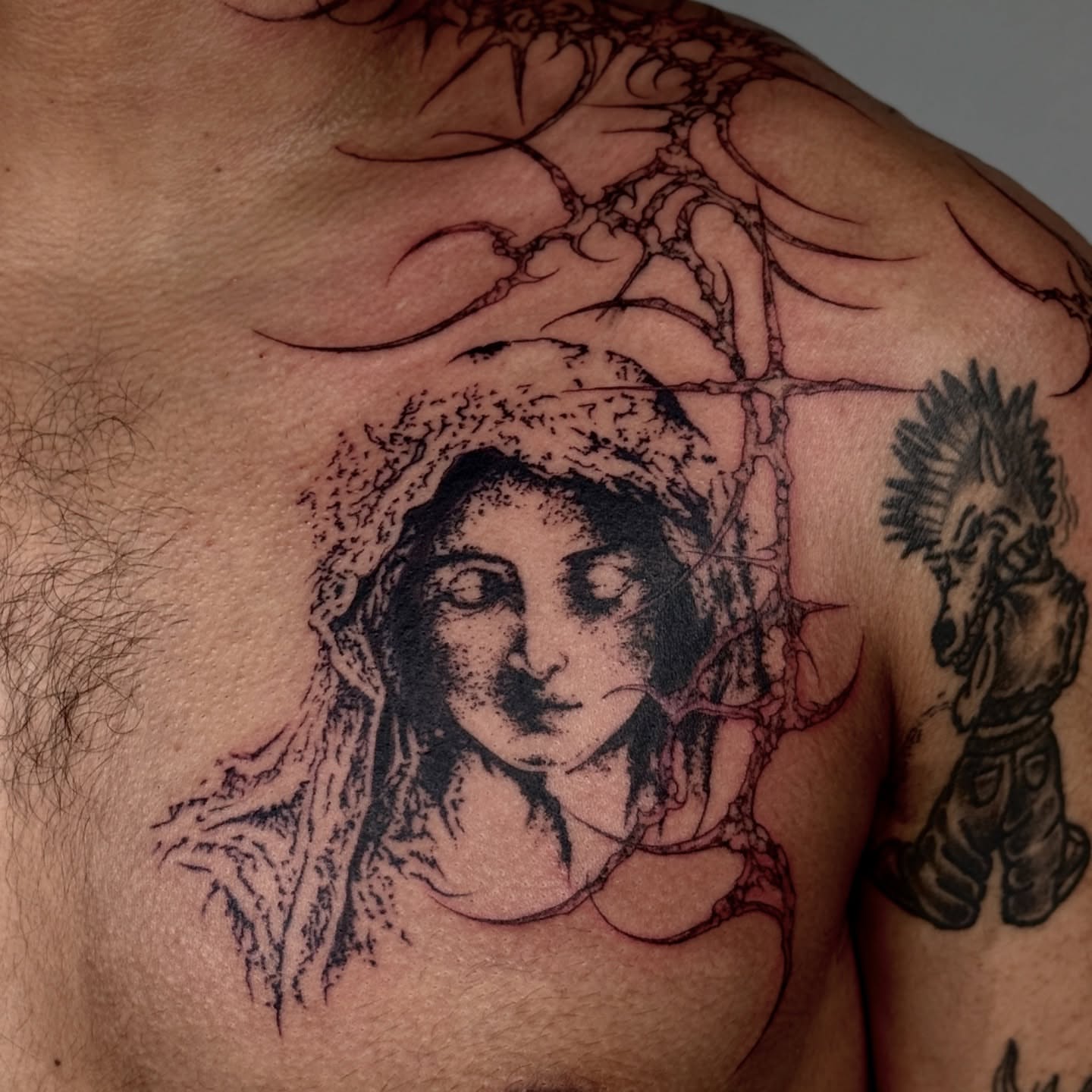 Tattoo by @grimsaintt — black_and_grey, realism