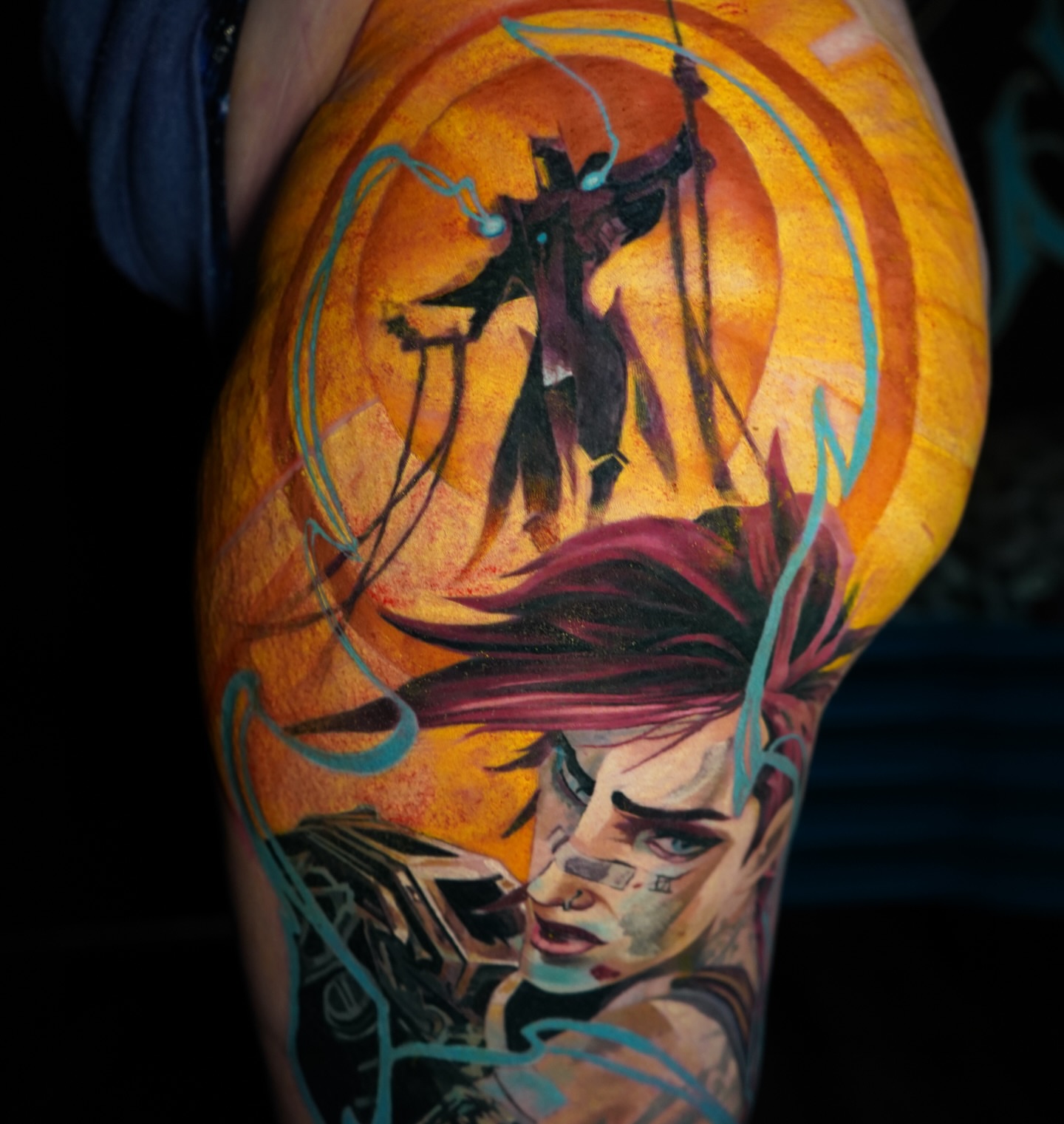 Female warrior realism tattoo on the forearm by Darl Gnau