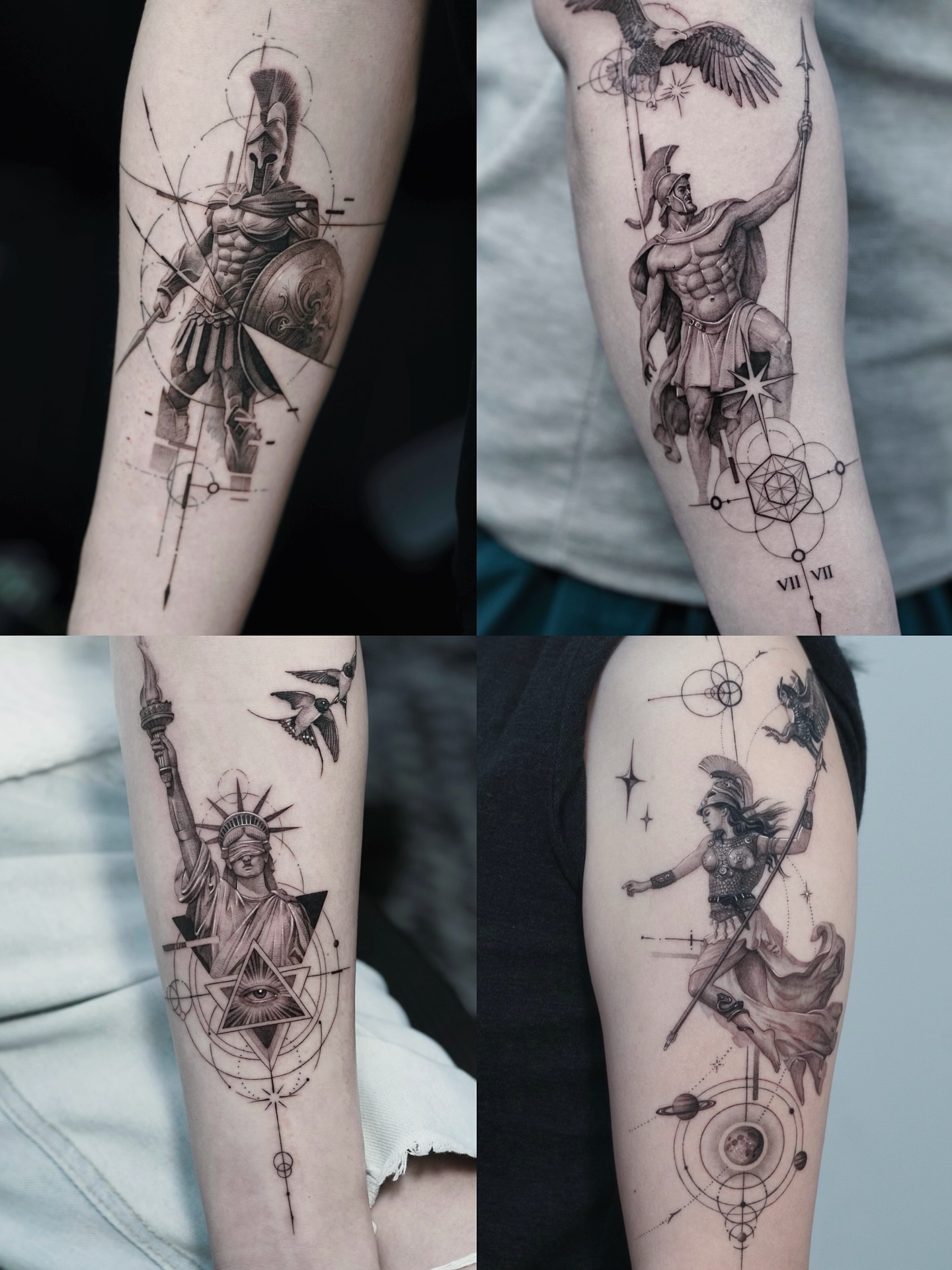 Tattoo by @2hou_tattooist — black_and_grey, geometric