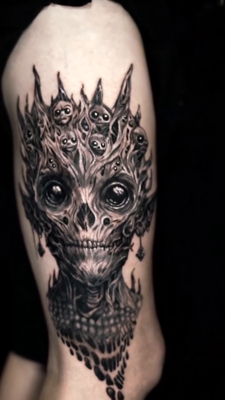 Tattoo by @pango_tattoo — dark_realism, black_and_grey
