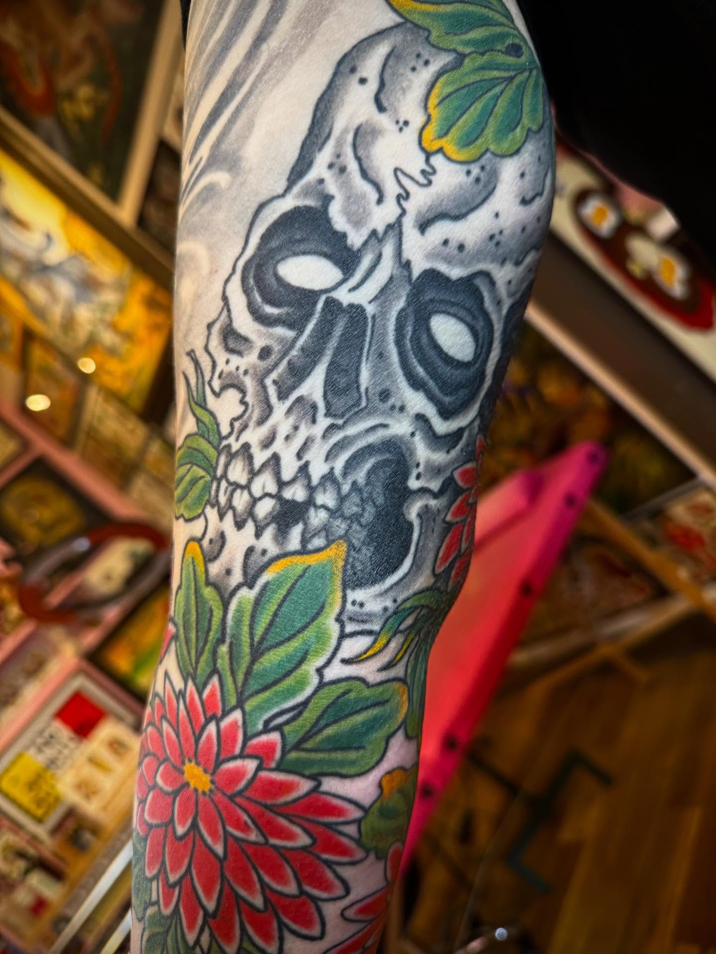 Tattoo by @noah_moretz — american_traditional, dotwork