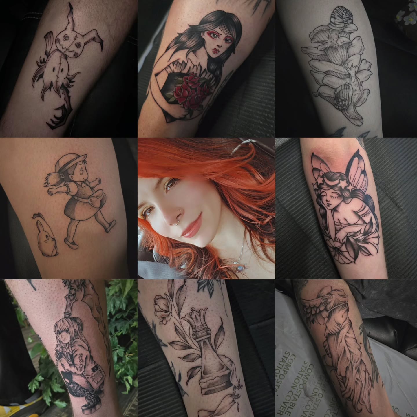 Anime-style character anime tattoo on the forearm by Alexandra Colella ✨️