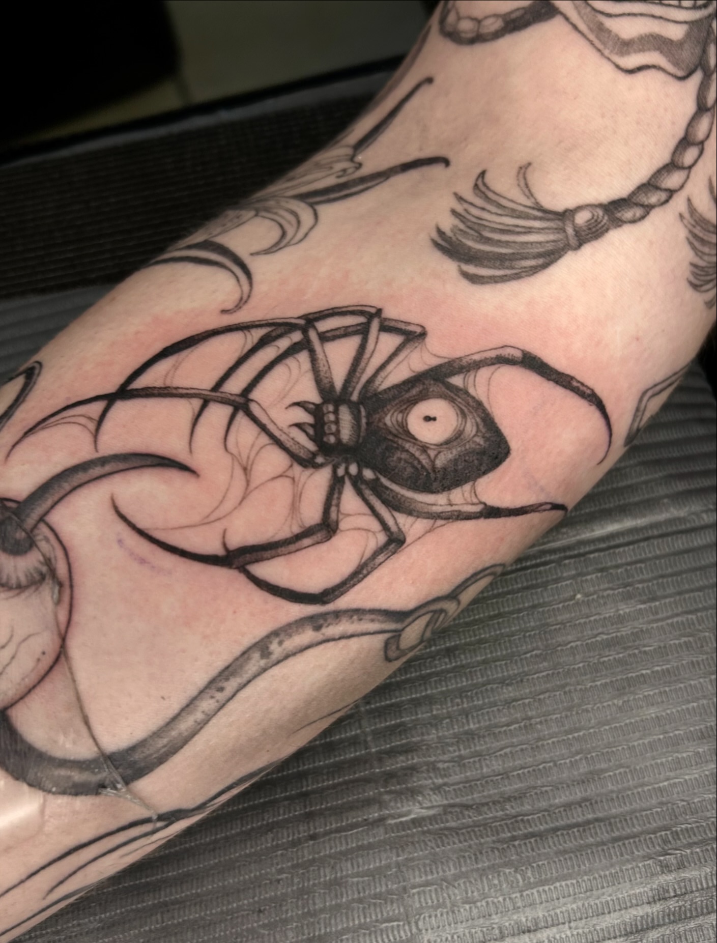 Tattoo by @thecursedmagus — black_and_grey