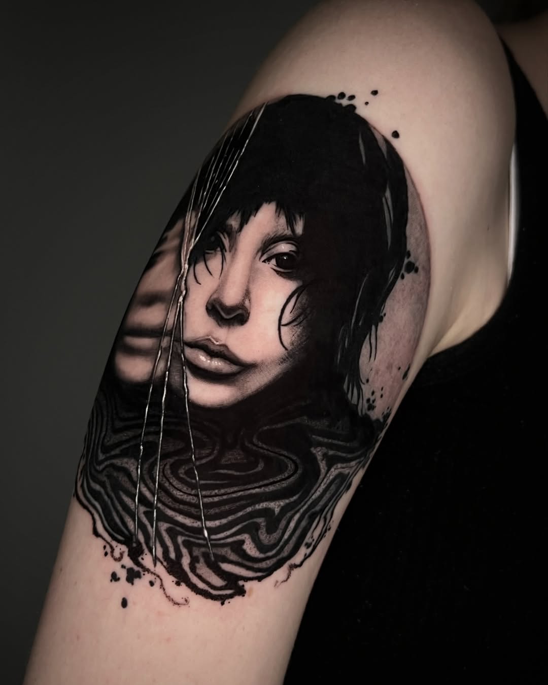 Tattoo by @caitybugink โ realism, black_and_grey