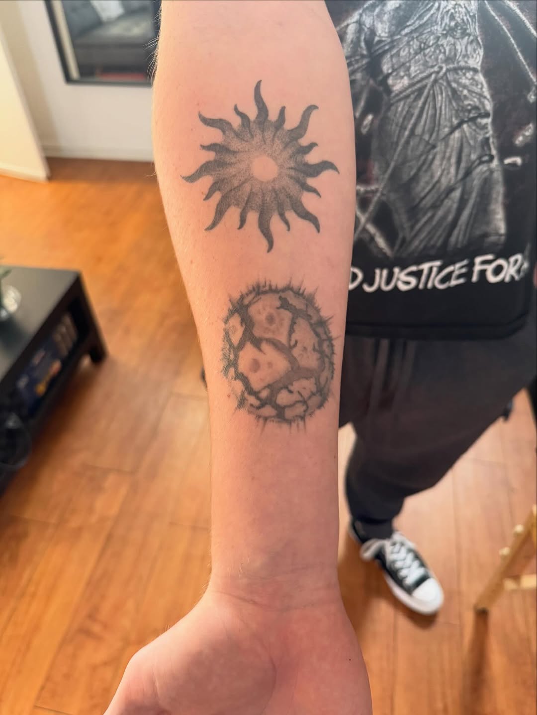 Tattoo by @brandxn_seven — black_and_grey, dotwork