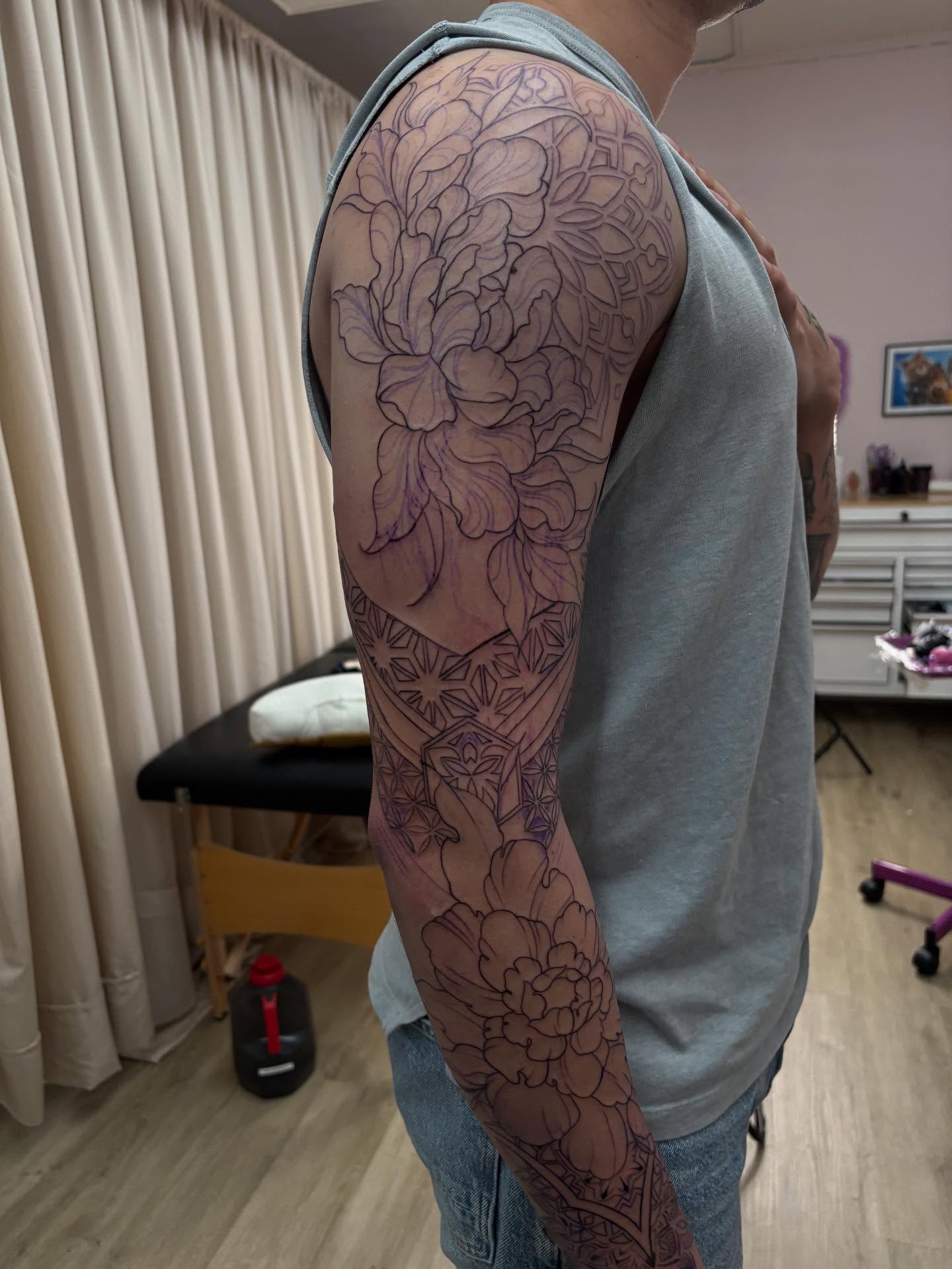 Tattoo by @inkbyjackie_ β black_and_grey, geometric