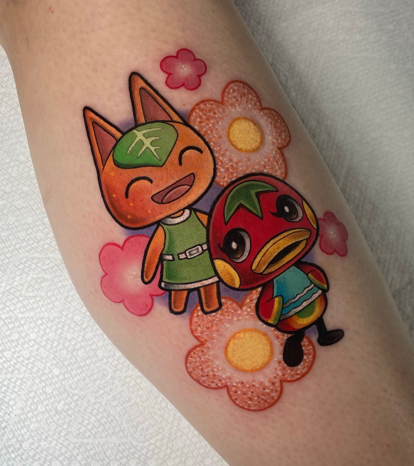Animal characters new school tattoo on the forearm by ππππππ