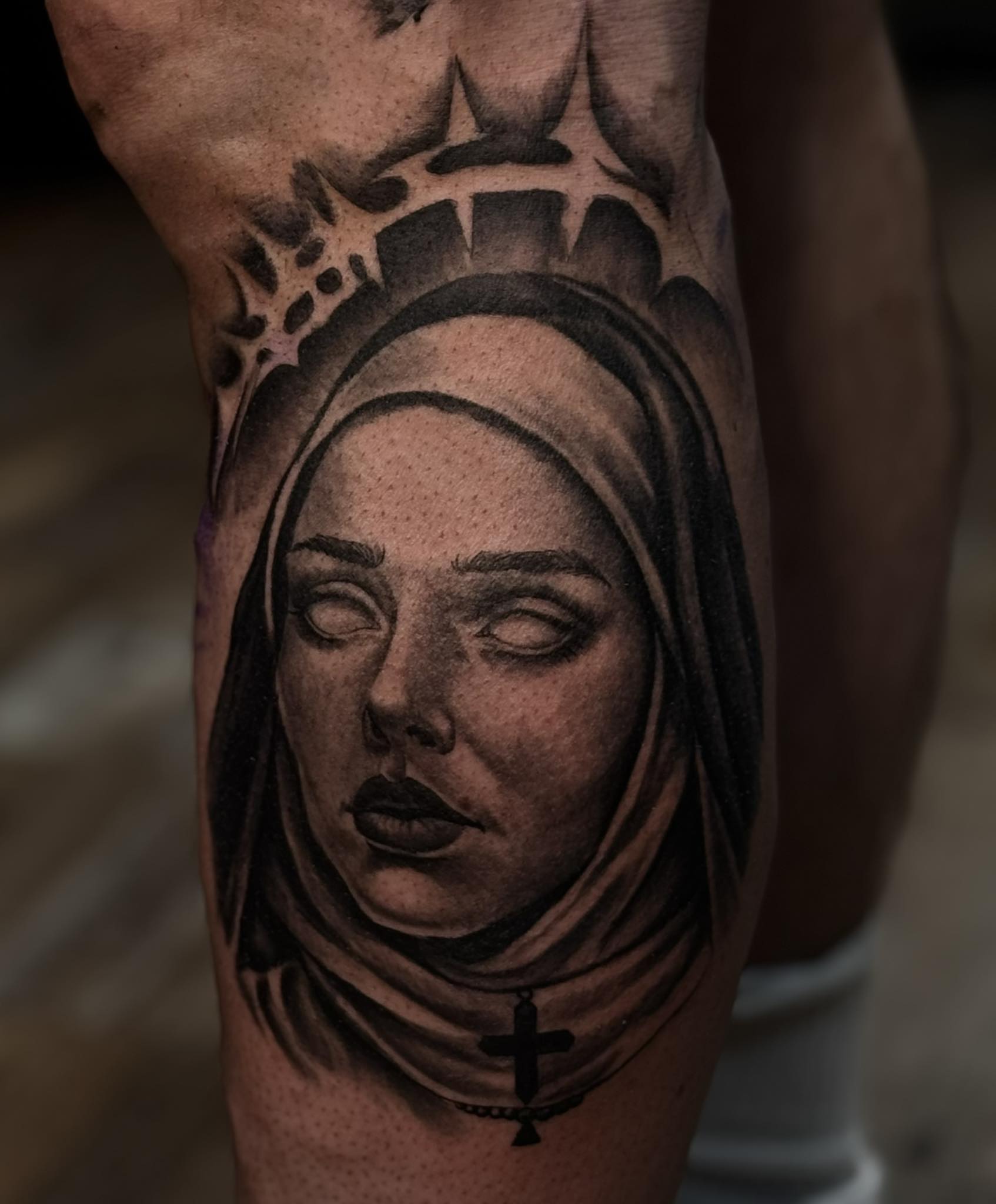 Tattoo by @caleb_moul — realism, black_and_grey