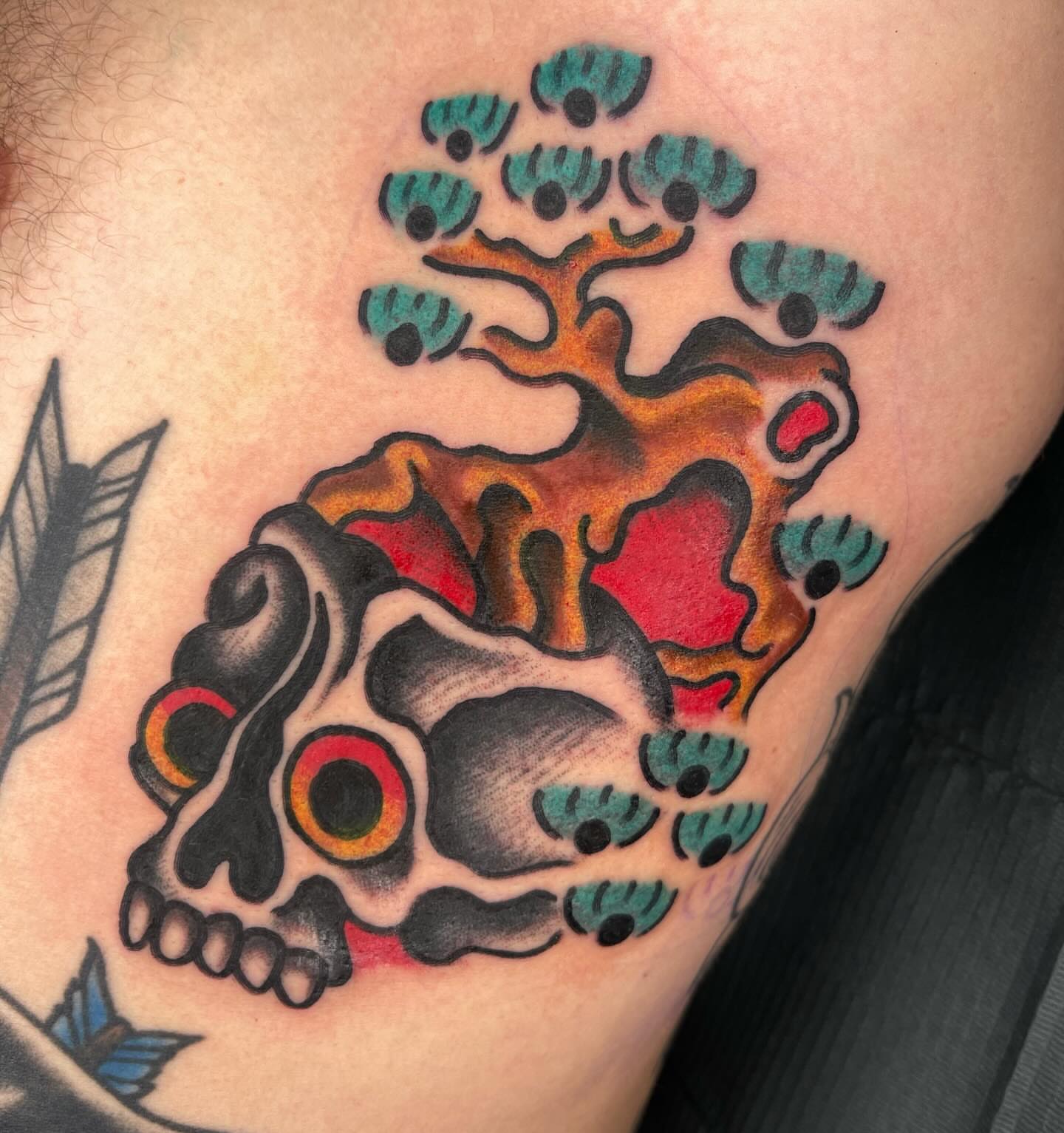 Tattoo by @goodtime_garrett — american_traditional, dotwork