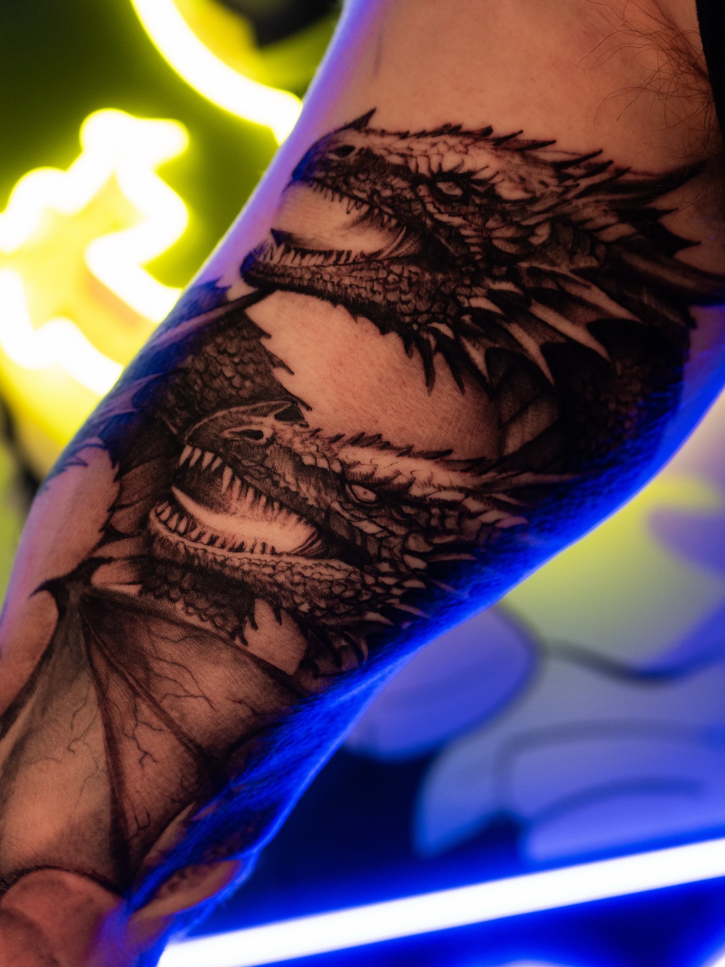 Dragon realism tattoo on the forearm by Apolo