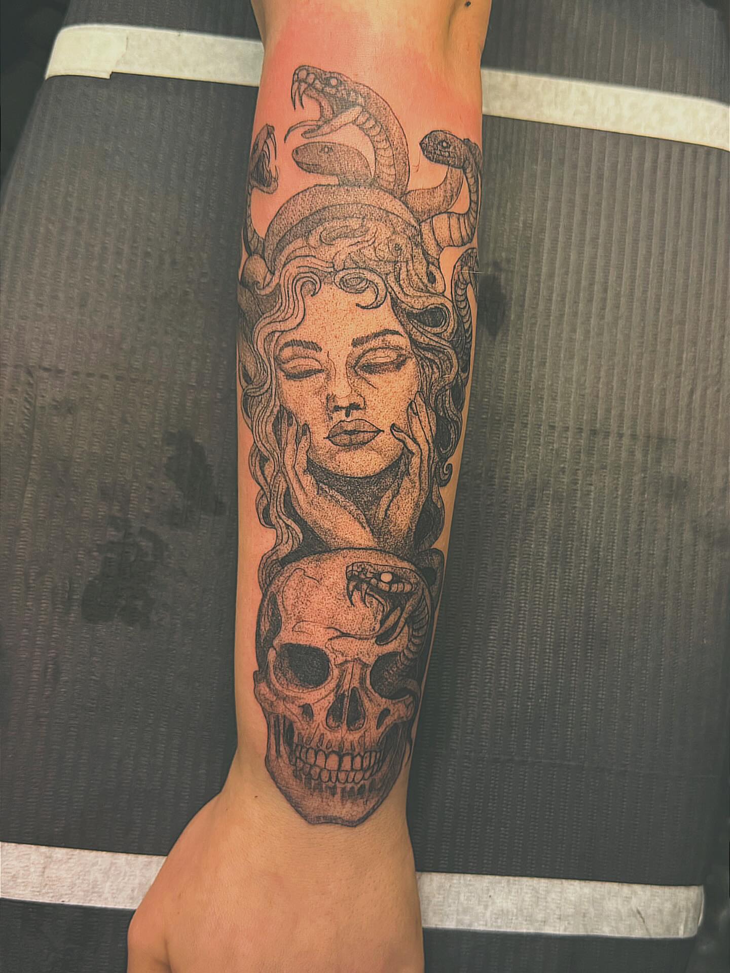Tattoo by @kodas_tattoos — black_and_grey, realism