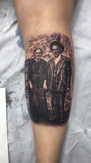 Couple portrait realism tattoo by Steve Bishov