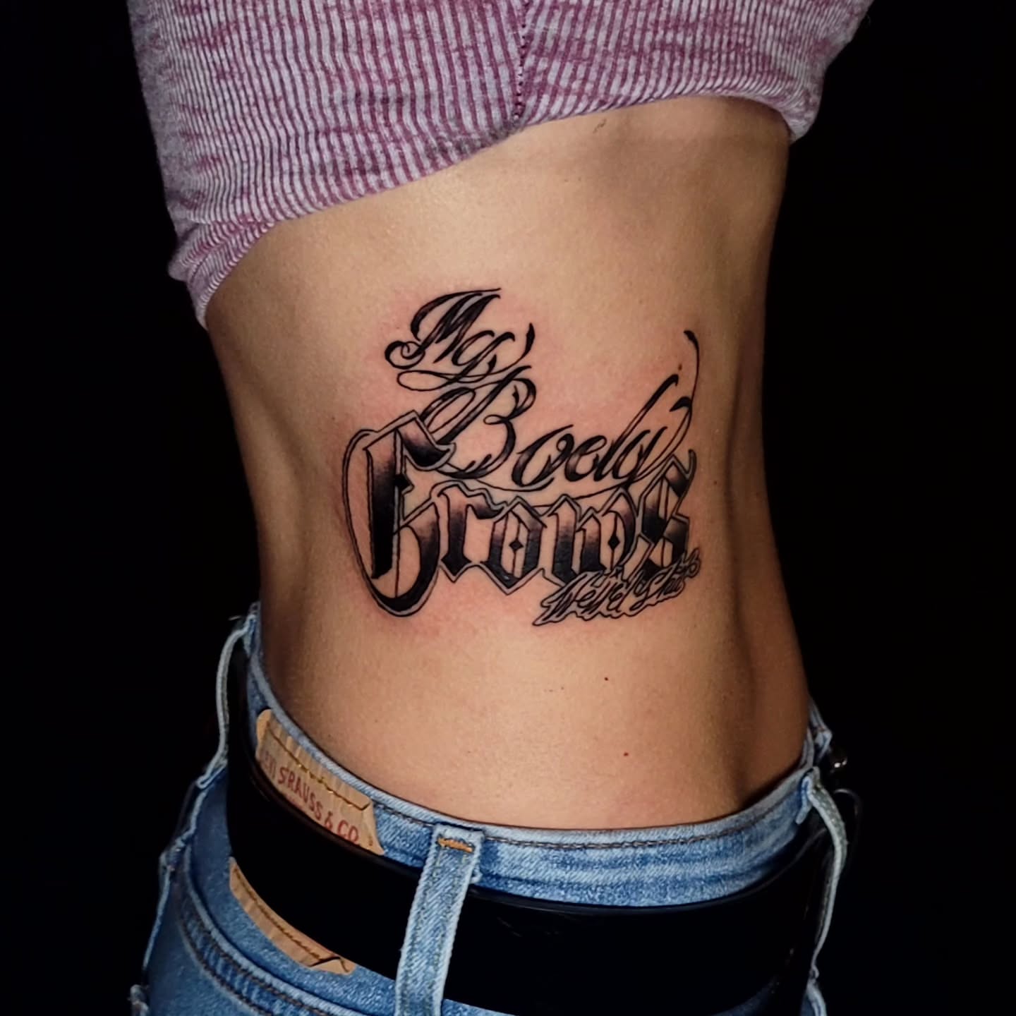 Tattoo by @rogue_stainedskin — lettering_script