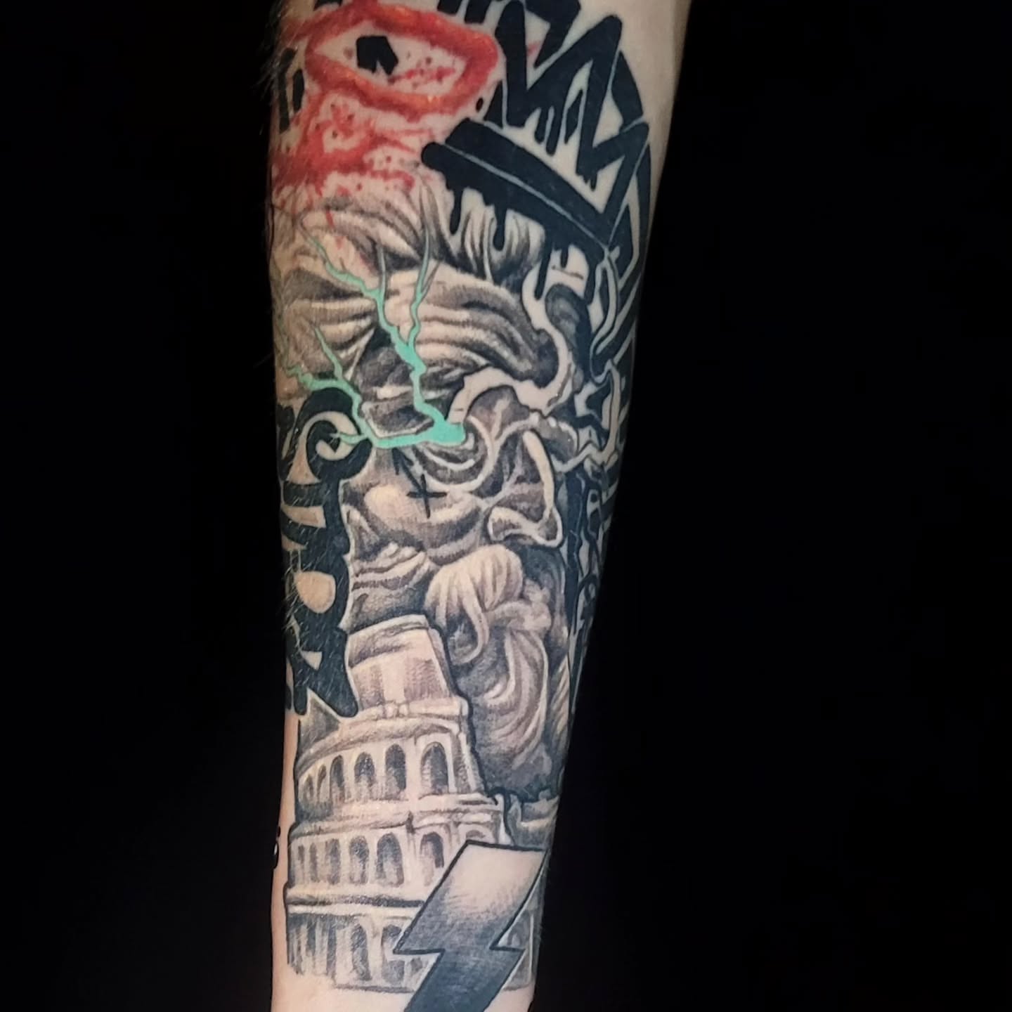 Tattoo by @rogue_stainedskin — black_and_grey, realism
