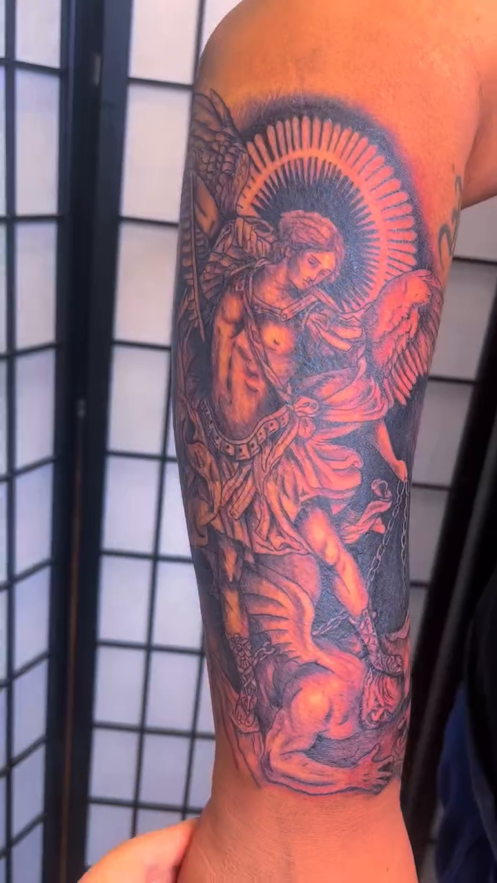 Archangel Michael realism tattoo by Ink by Hailey π