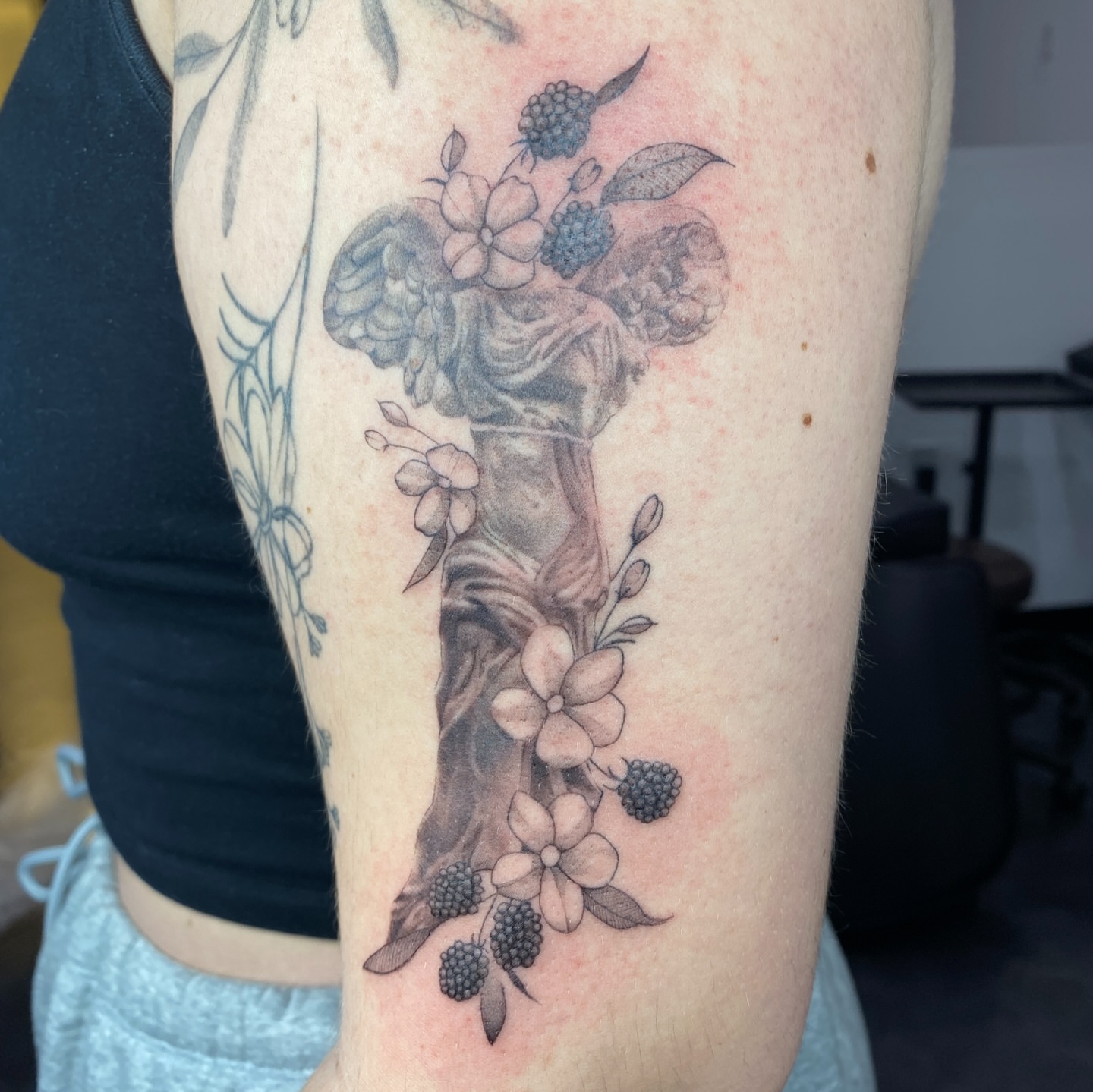 Tattoo by @krookedtattoos — black_and_grey, realism