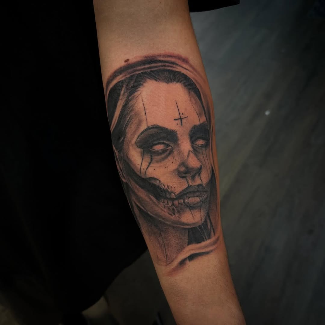 Tattoo by @_keags_the_meags_tattoos_ — black_and_grey, realism