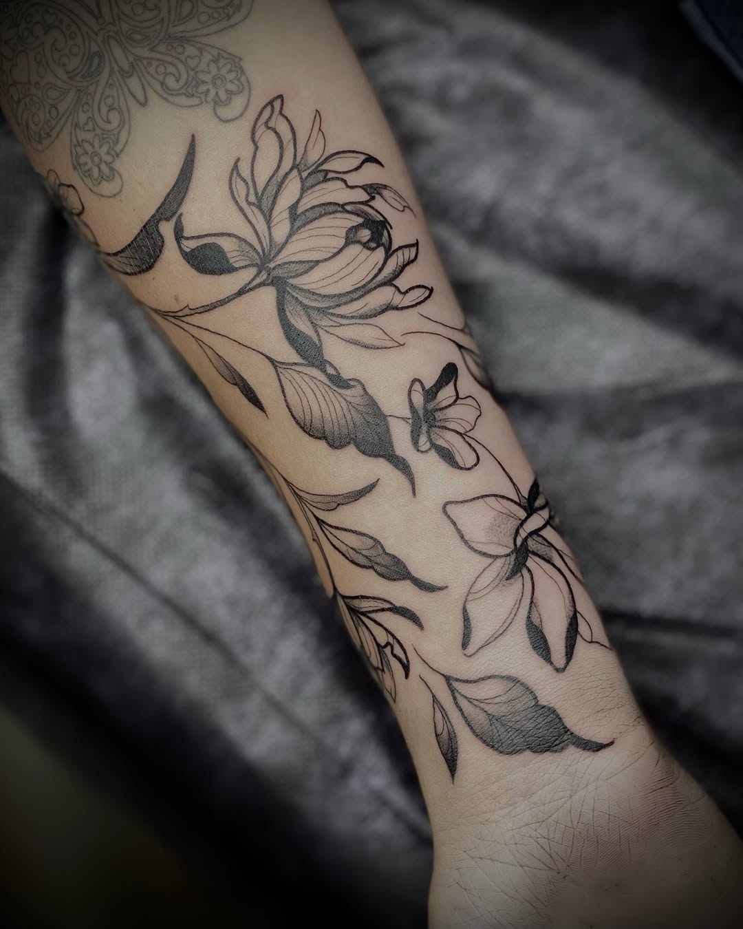 Tattoo by @inked.by.shelbie — fine_line, black_and_grey