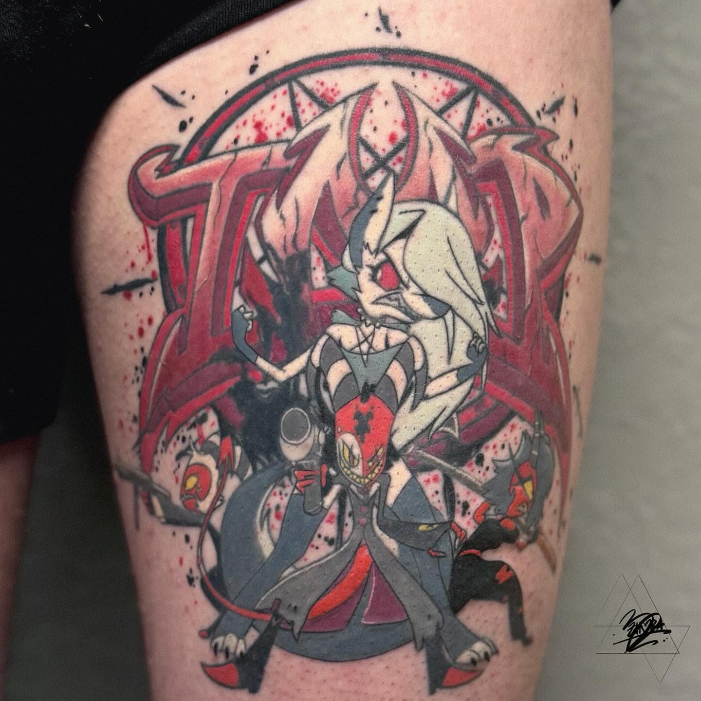 Tattoo by @zhoradevi — anime, dotwork