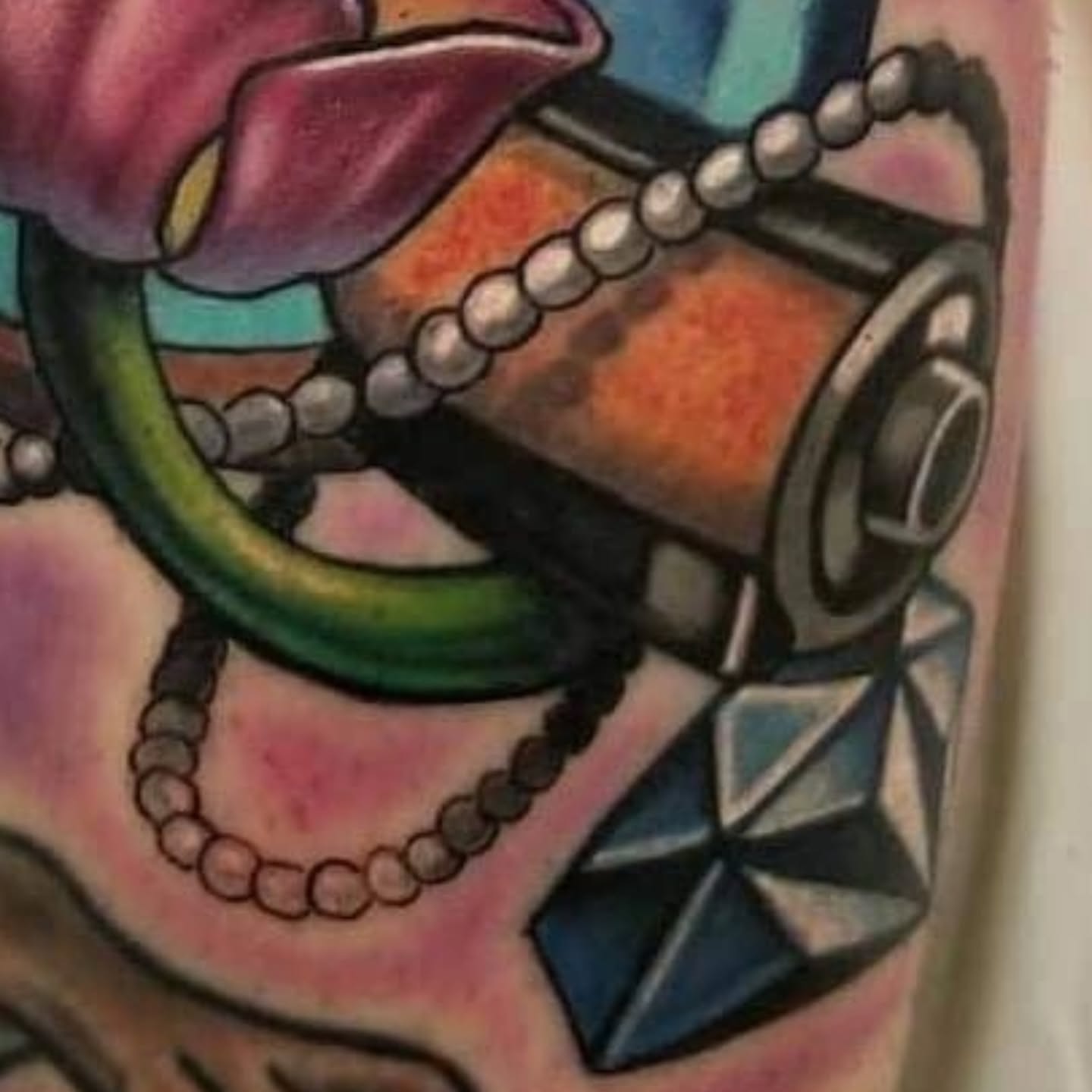 Hourglass and snake geometric tattoo on the forearm by Chicago Tattoo Artist New School Tattoos, Naperville, Illinois