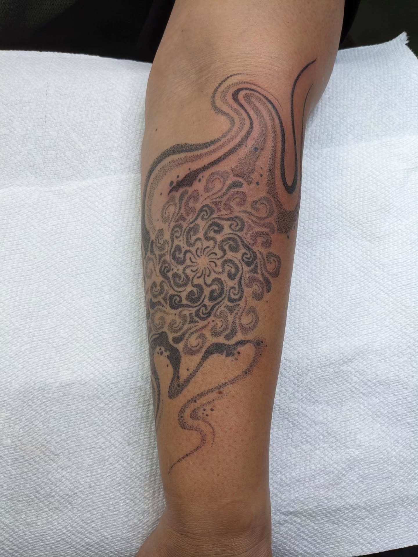 Tattoo by @infinite_enigma — dotwork