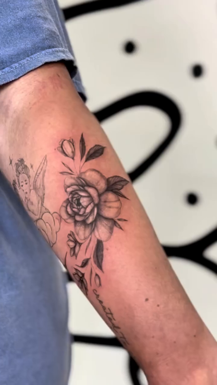Tattoo by @og.yayatattoos — fine_line, black_and_grey
