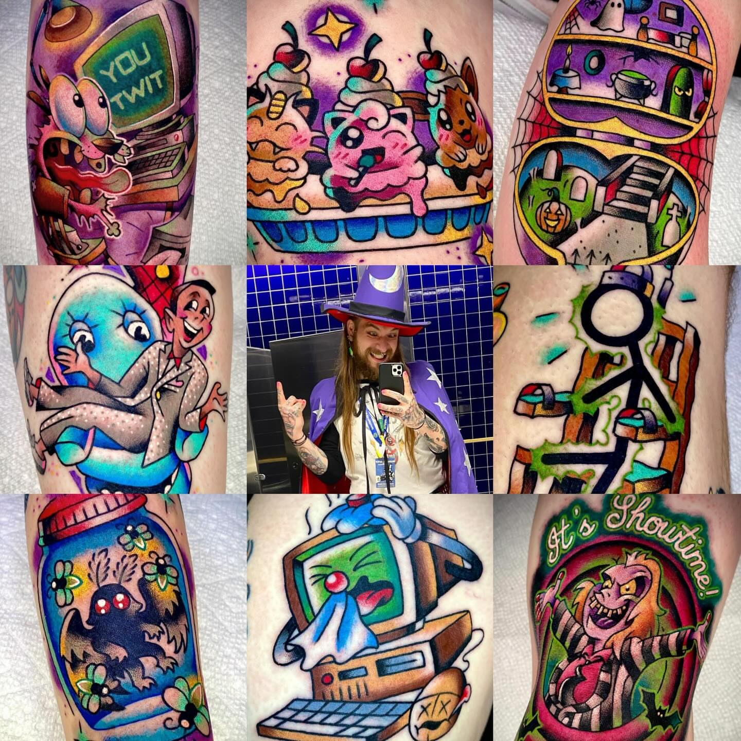 Cartoon characters American traditional tattoo on the forearm by Zach Knisley (Wiz)