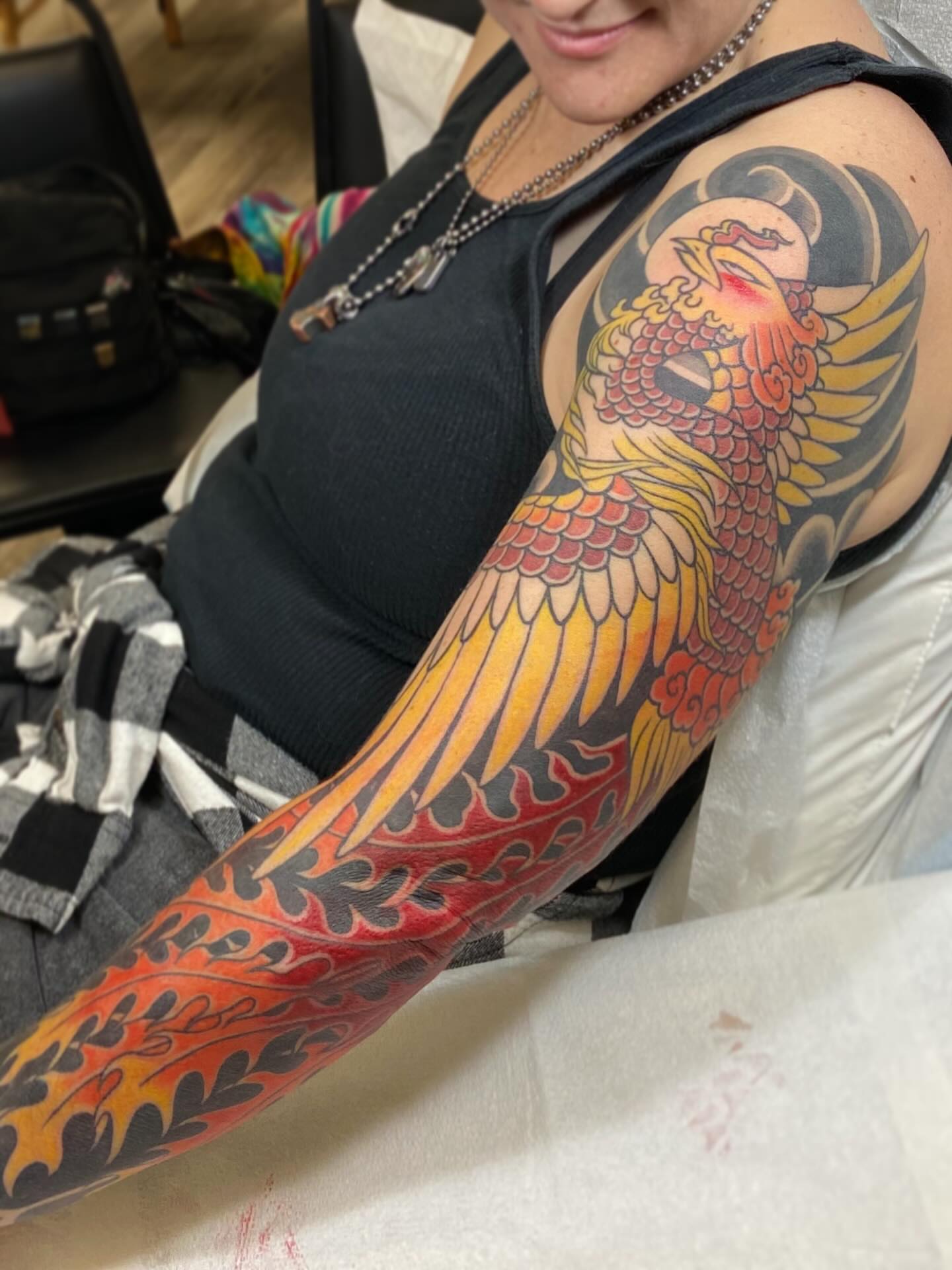 Phoenix japanese irezumi tattoo on the upper arm by Las Vegas Tattoo Artist π€ Nani