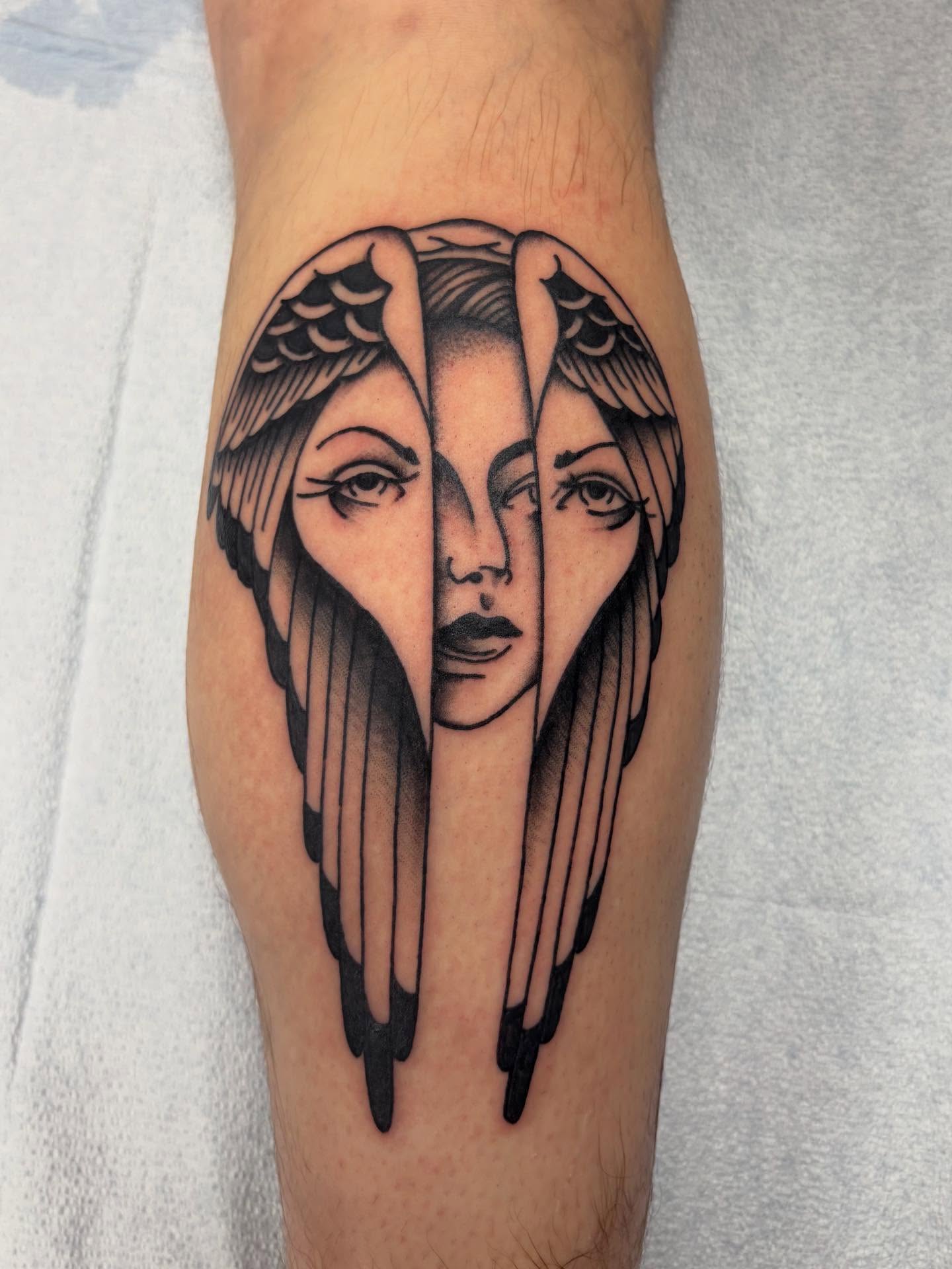 Tattoo by @tennessee_tuck — black_and_grey, realism