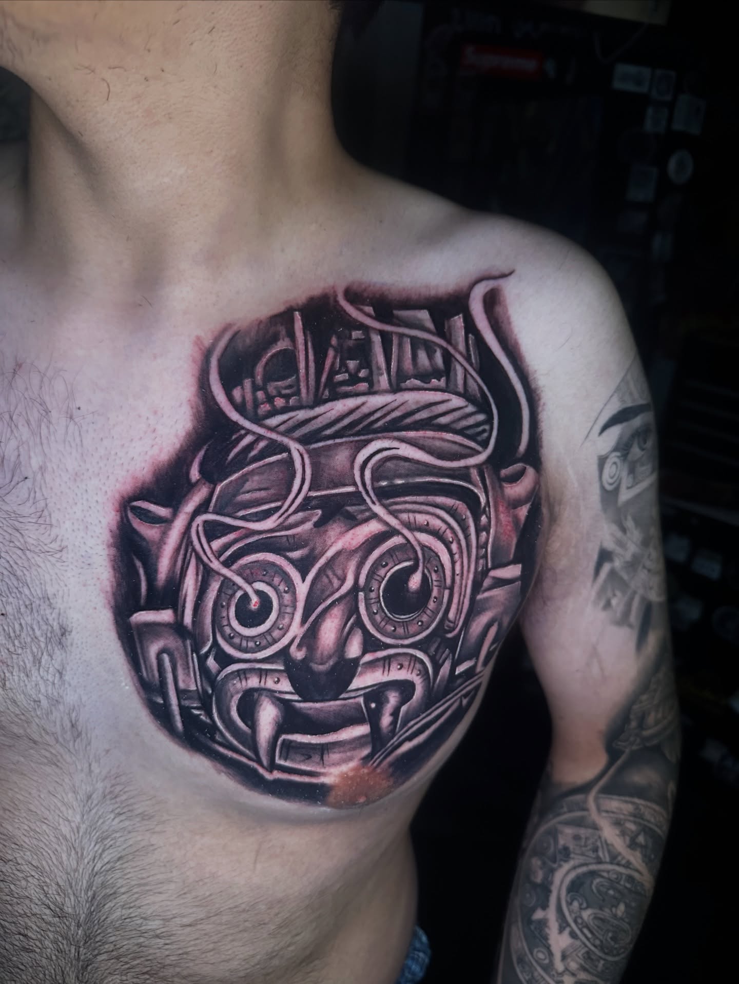 Tattoo by @tattyourface β geometric, black_and_grey