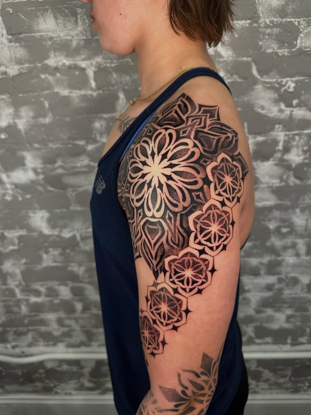 Tattoo by @dayana_tattooartist — geometric, dotwork