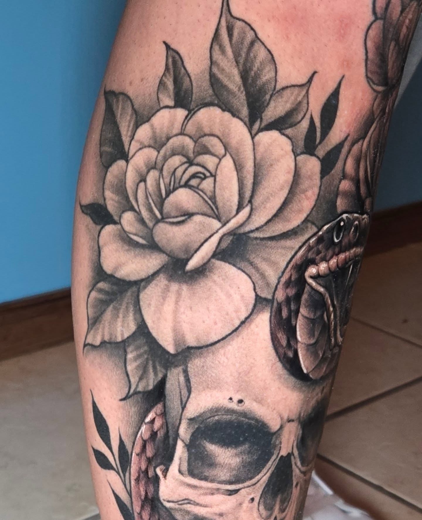 Tattoo by @stagertattoos — black_and_grey, realism