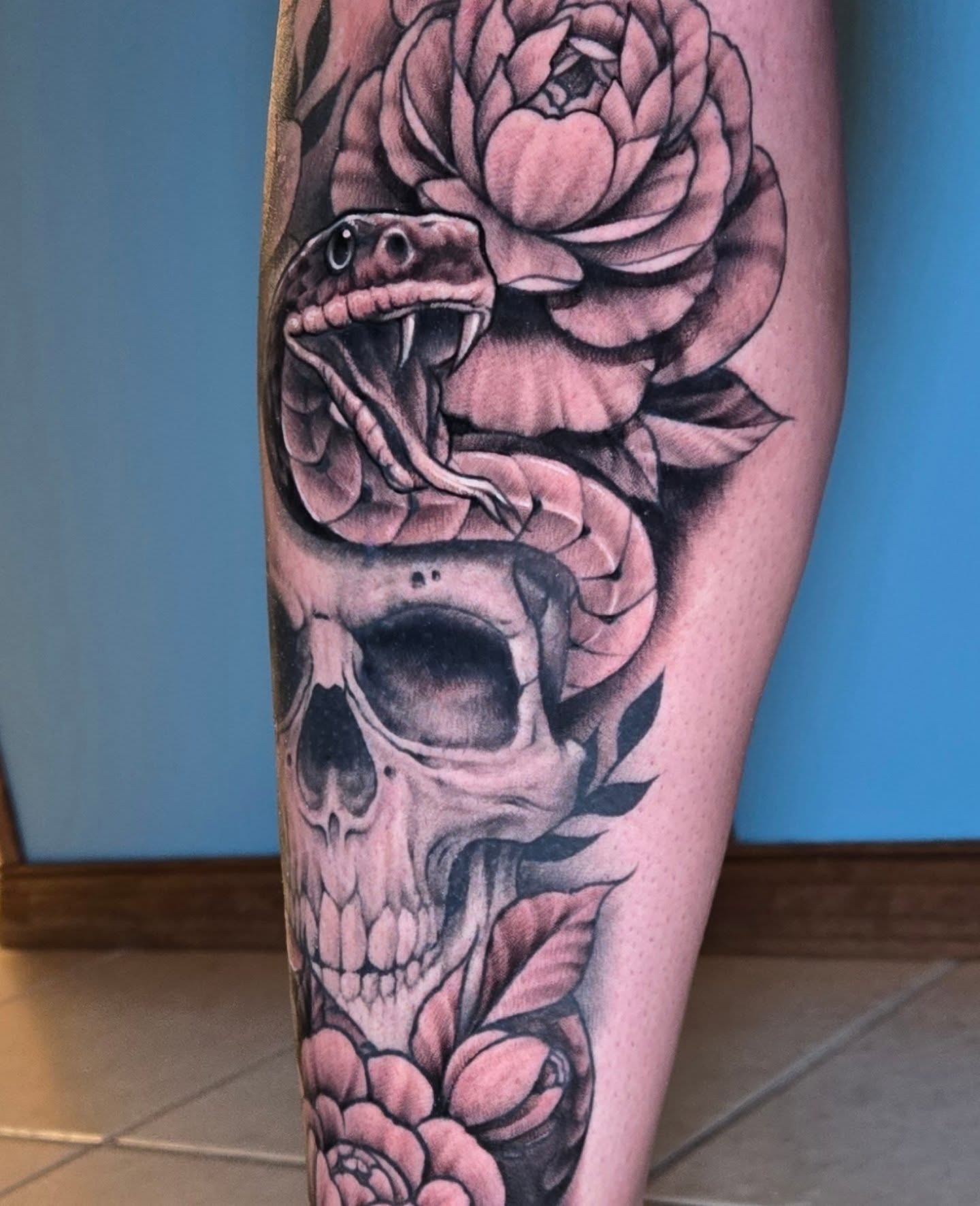 Tattoo by @stagertattoos — realism, black_and_grey