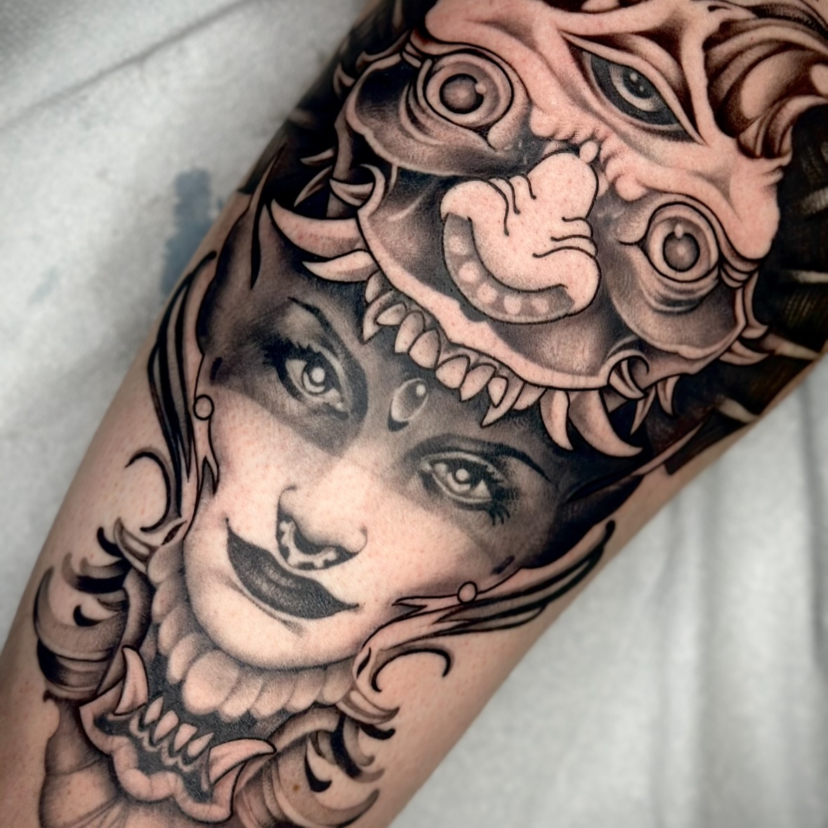 Woman with snake realism tattoo on the forearm by Feliz Manzanedo, Prescott, Arizona