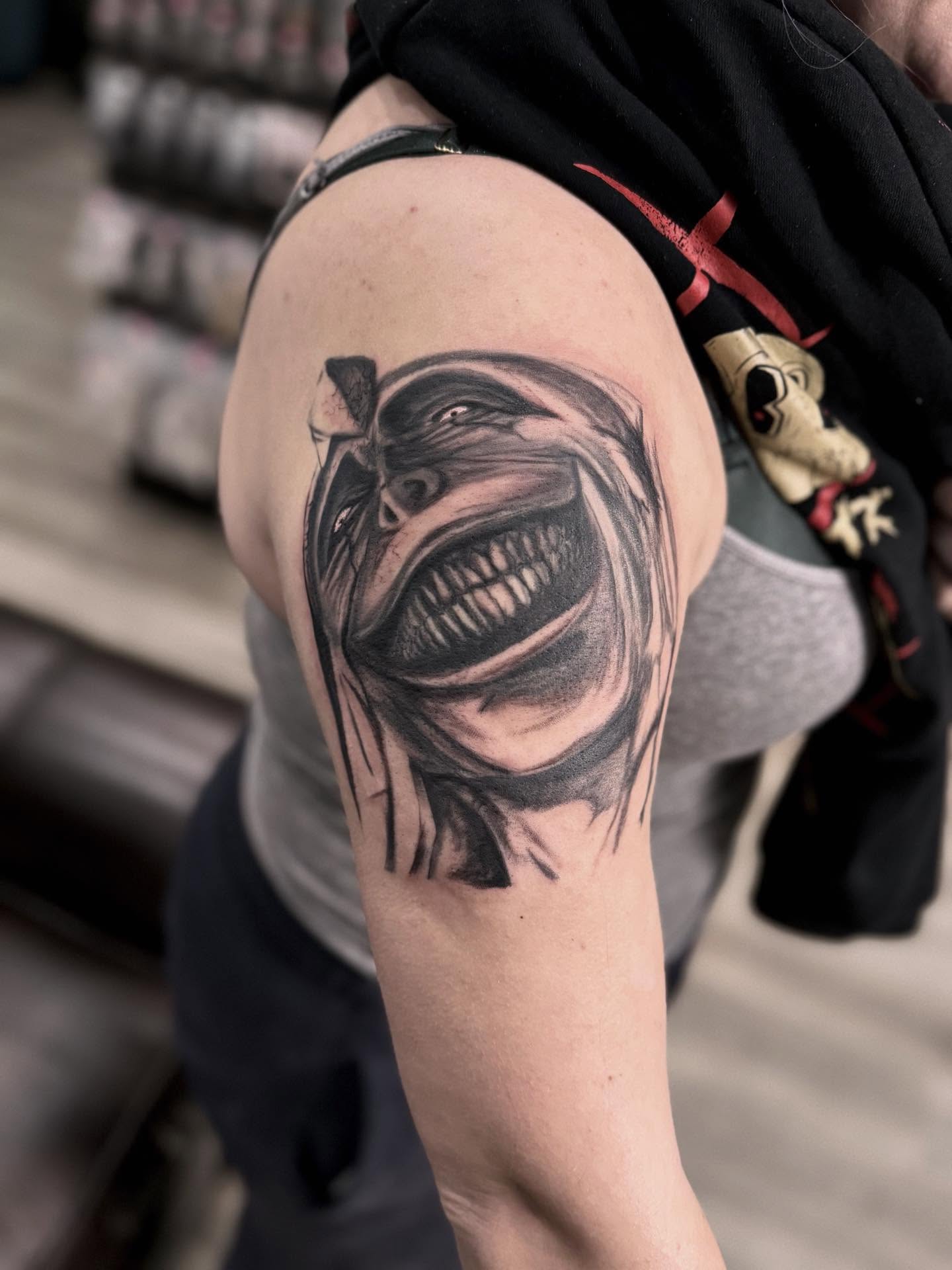 Tattoo by @pandamonium_tattoos — black_and_grey, realism